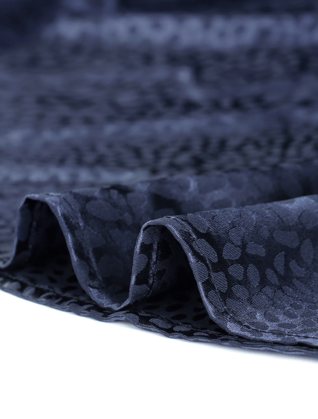 Women's Bow Tie Neck Long Sleeve Printed Satin Embossed Blouse