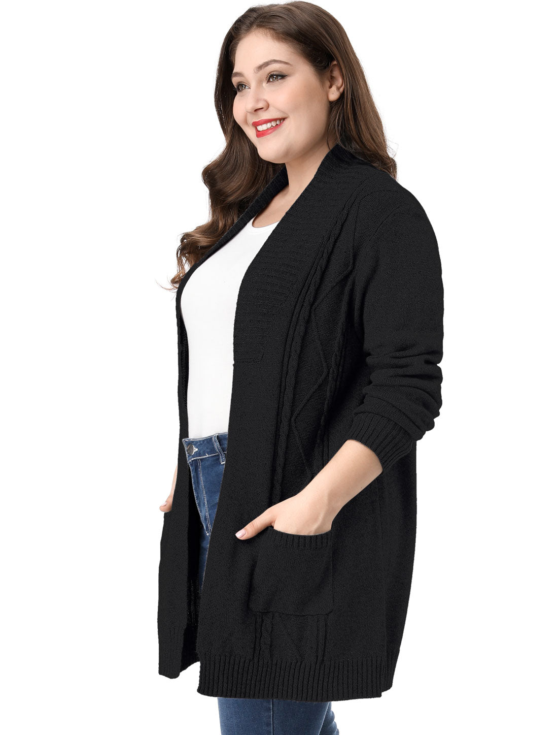 Women's Plus Size Classic Cardigan Sweaters Long Sleeve with Pockets Lightweight Cardigans