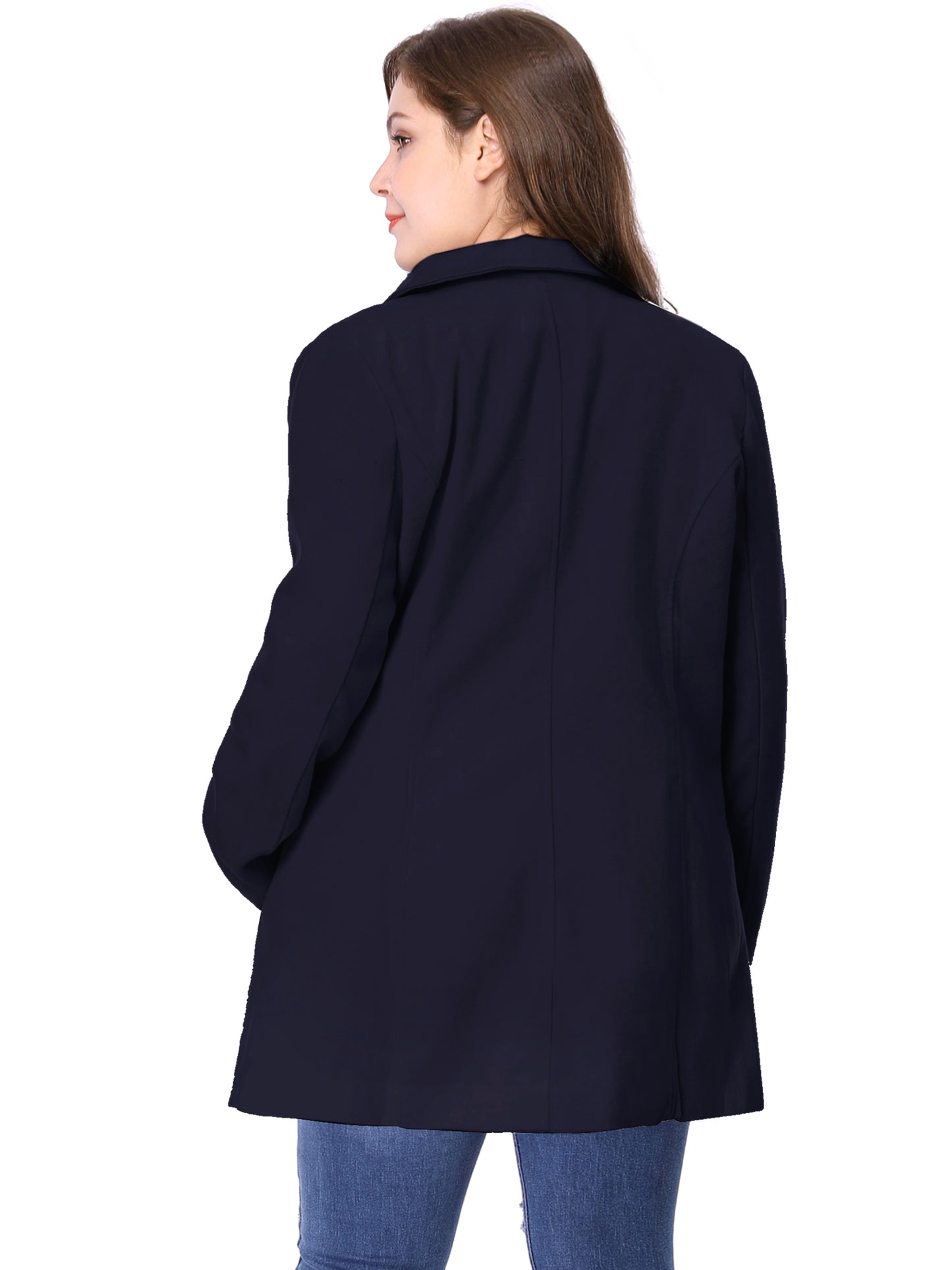 Women's Plus Size Notched Lapel Double Breasted Coat