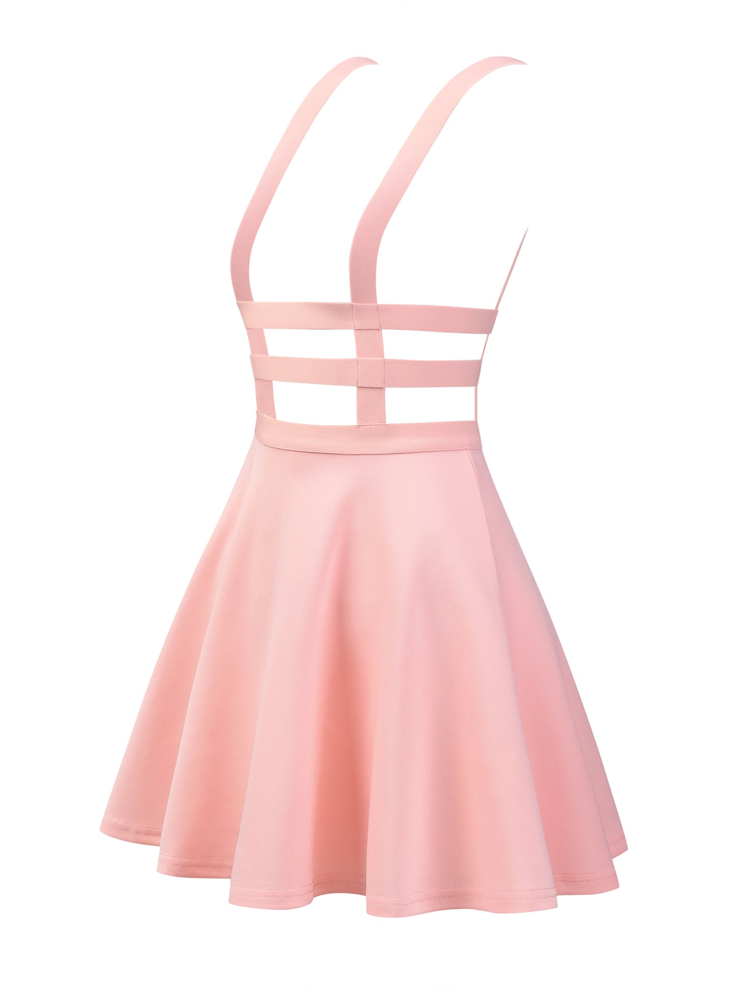 Women's Pleated Overall Summer Elastic Waist Kawaii A-Line Braces Suspender Skirt