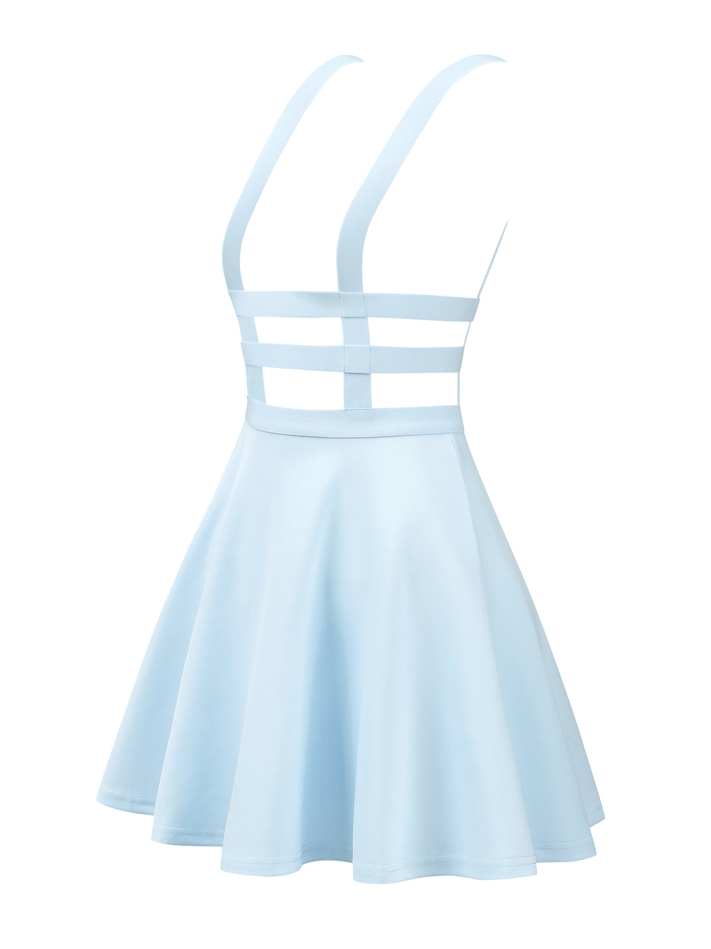 Women's Pleated Overall Summer Elastic Waist Kawaii A-Line Braces Suspender Skirt