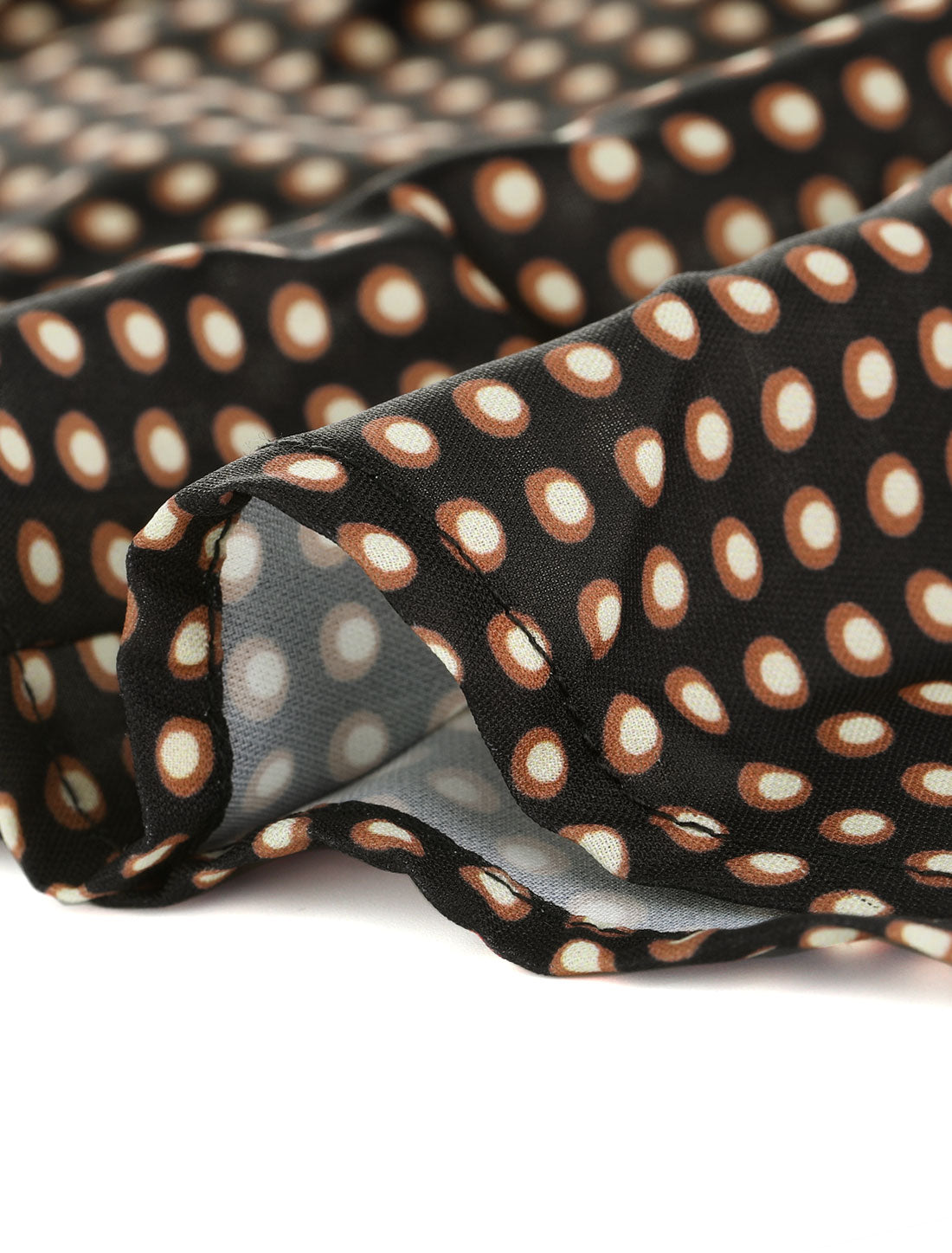 Women's Office Work Point Collar Polka Dots Printed Button Down Shirt