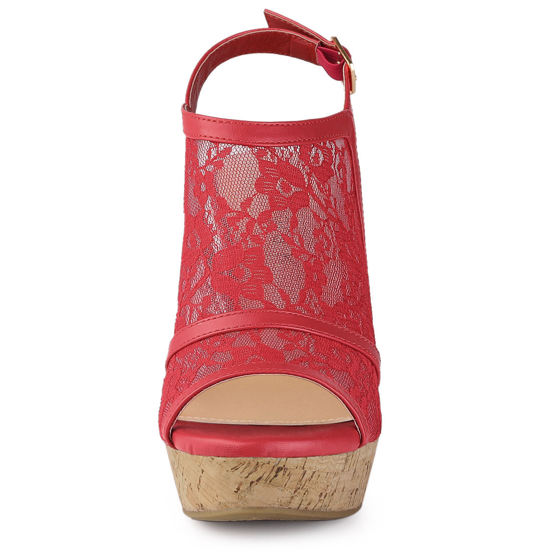 Women's Open Toe Platform Heels Lace Wedges Sandals