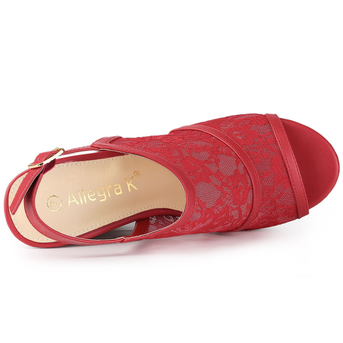 Women's Open Toe Platform Heels Lace Wedges Sandals