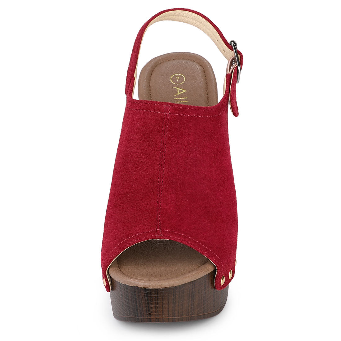 Sandalias de tacón grueso con plataforma y tira trasera para mujer