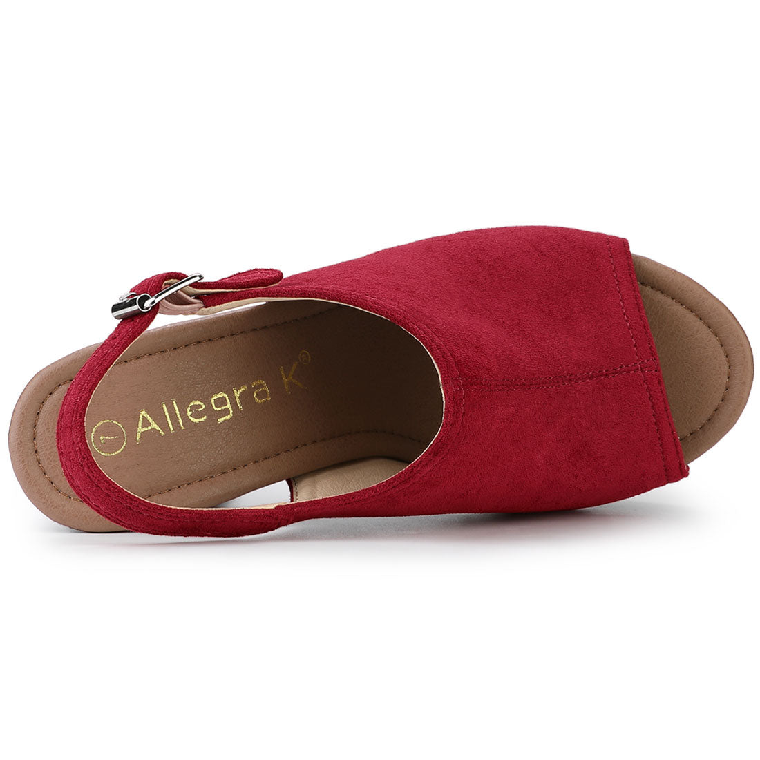 Sandalias de tacón grueso con plataforma y tira trasera para mujer