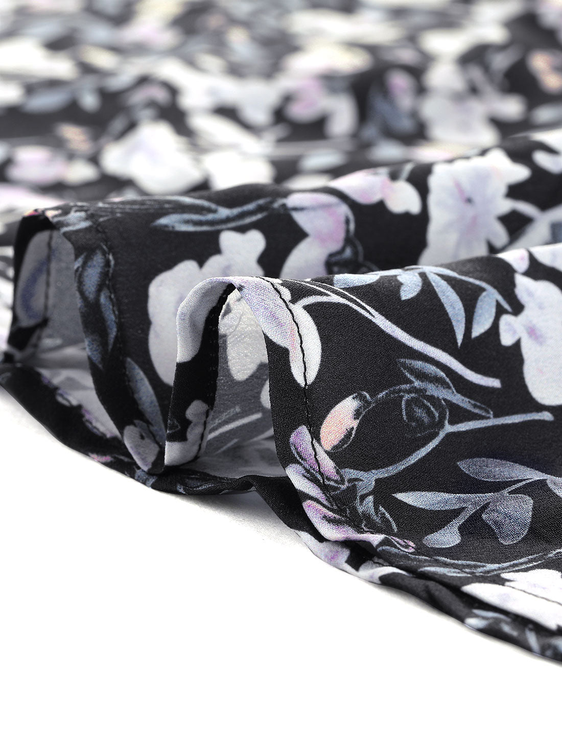 Women's Plus Size Floral Tops Elastic Waist Lightweight Chiffon Blouses Summer Top