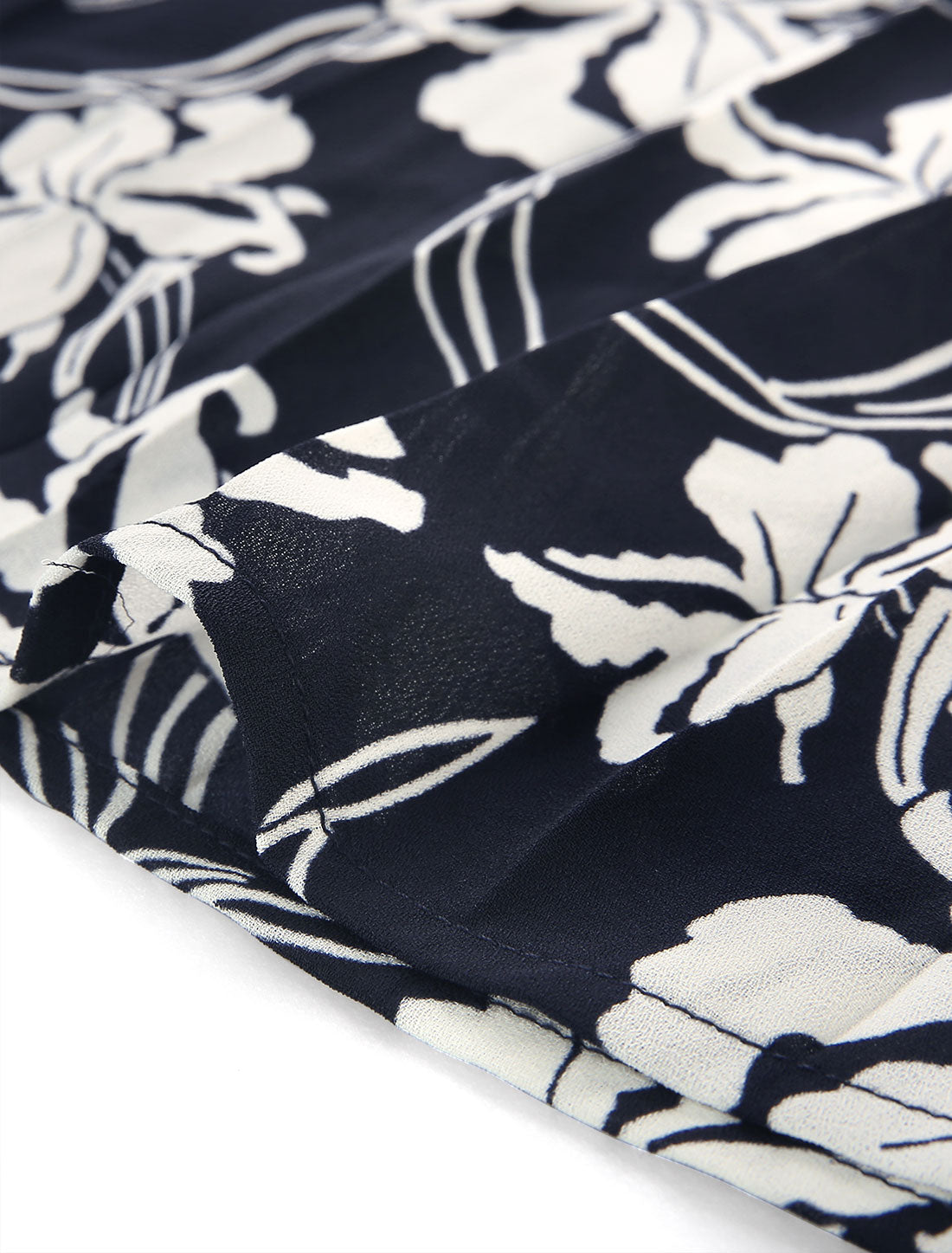 Falda midi plisada con cintura elástica y estampado floral para oficina de mujer