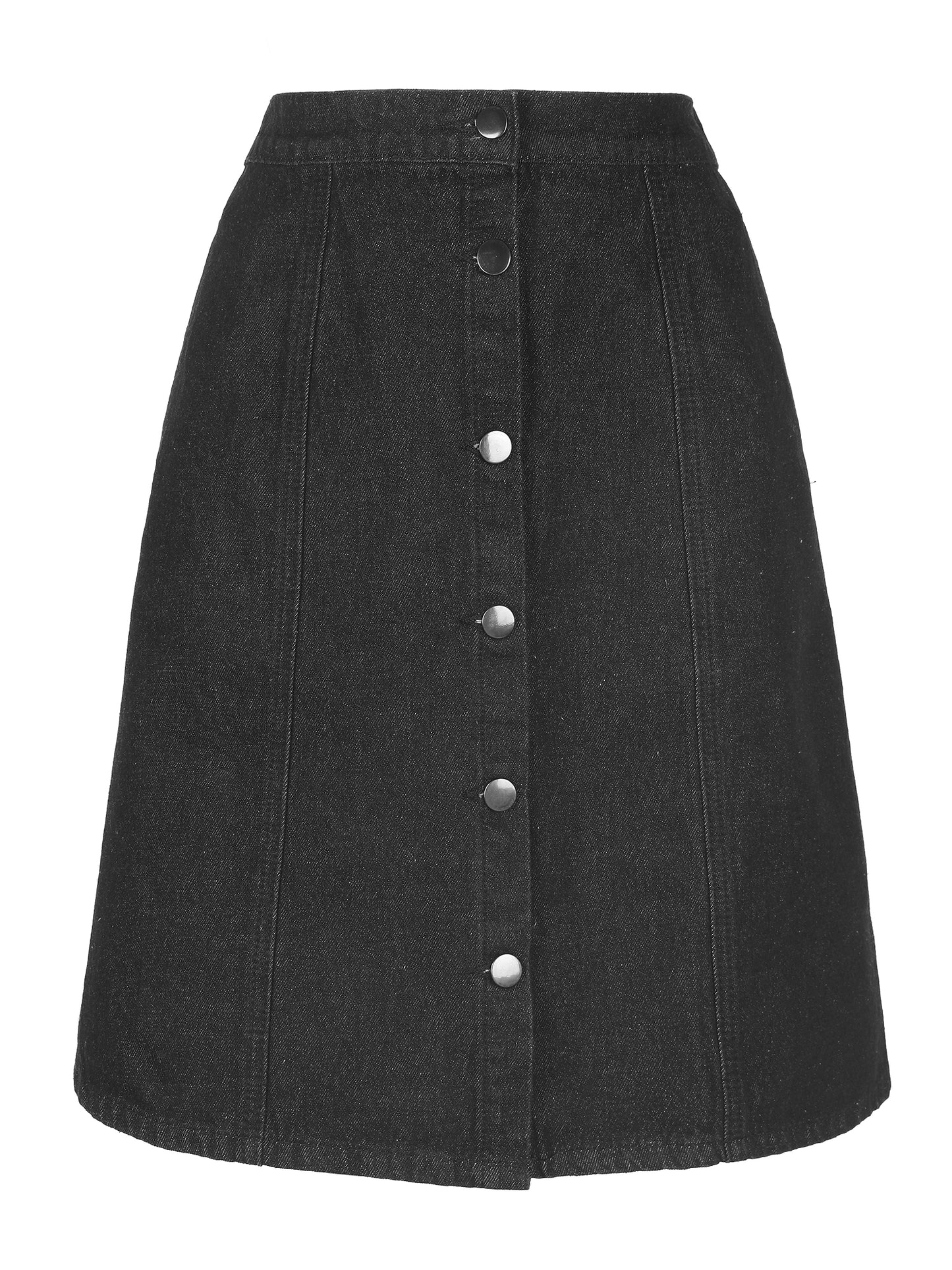 Women's Denim Skirts Summer Casual A-Line Short Button Down Jean Skirt (Available in Plus Size)