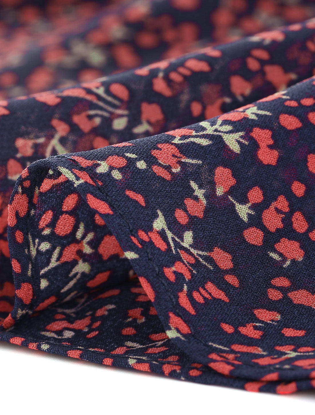 Blusa de gasa con cuello cuadrado y estampado floral fruncido para mujer