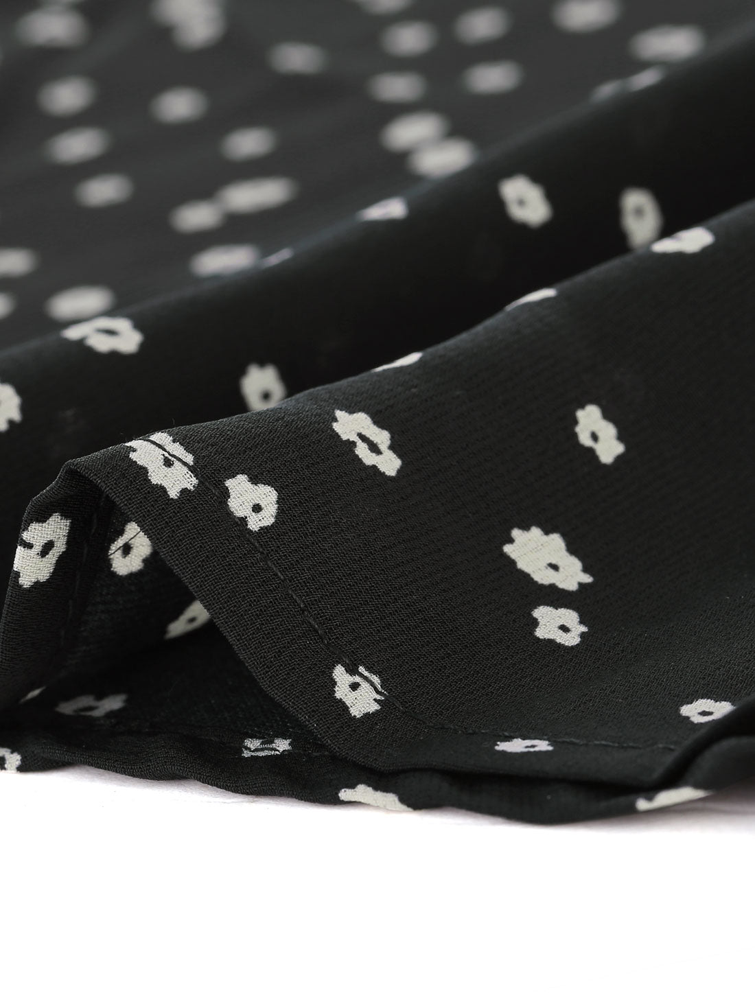 Women's Floral Dots Ruffled Neck 3/4 Sleeves Blouse