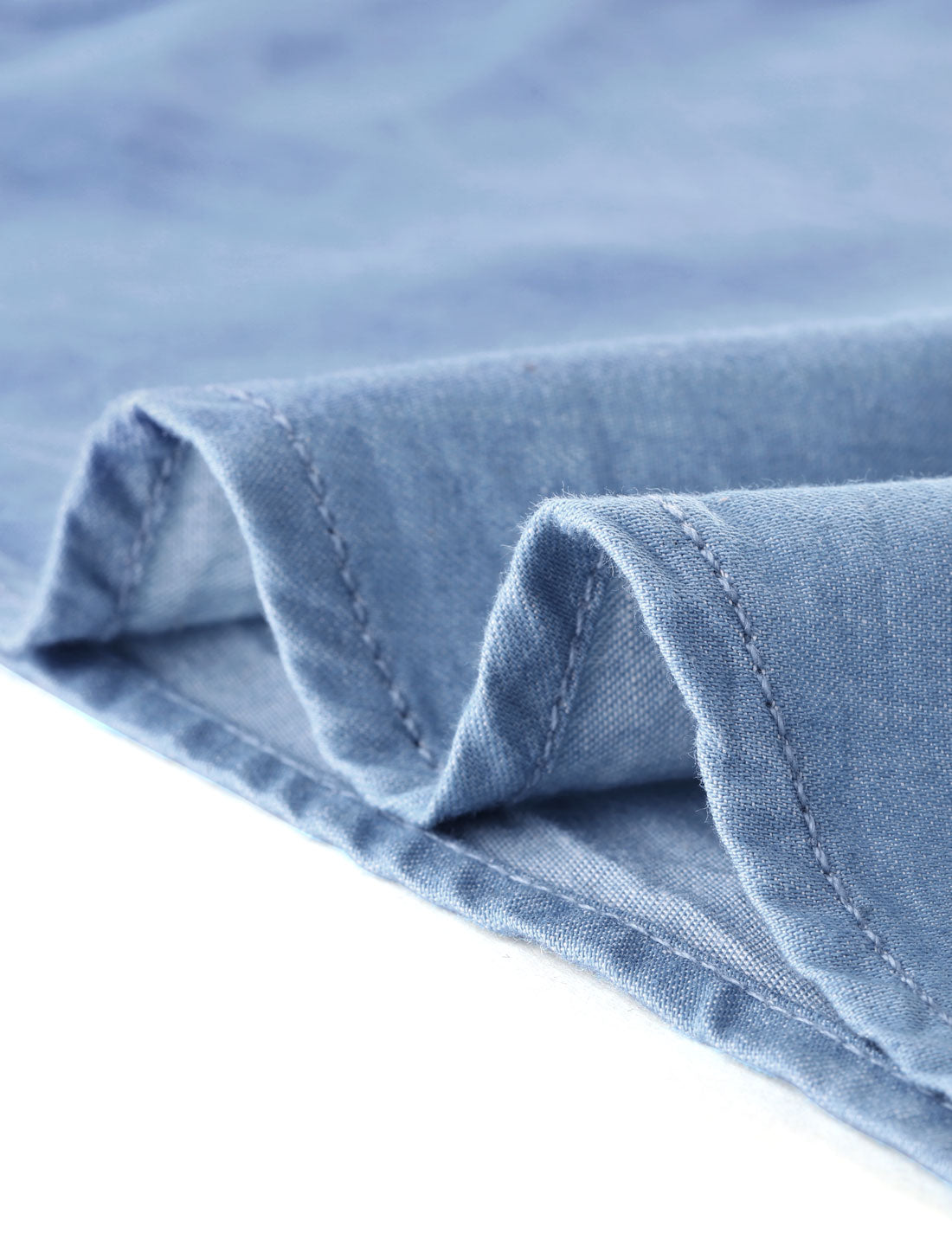 Women's Plus Size Denim Shirt Long Sleeves Chest Pocket Button Down Chambray Shirt