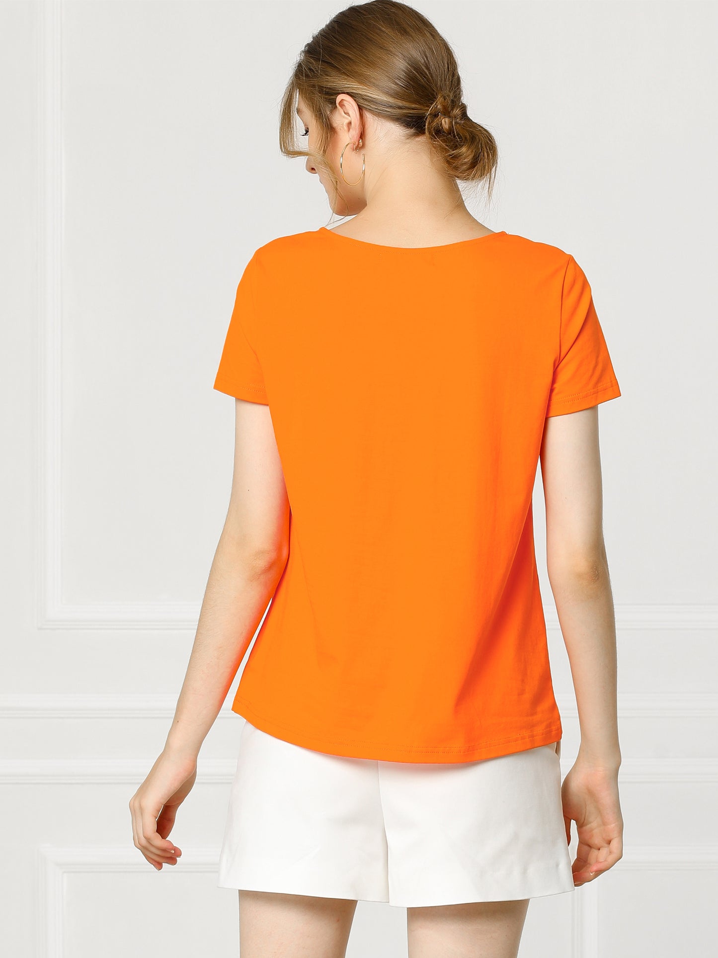 Women's Short Sleeve Summer Lace Trim Pleated T-Shirt Blouse