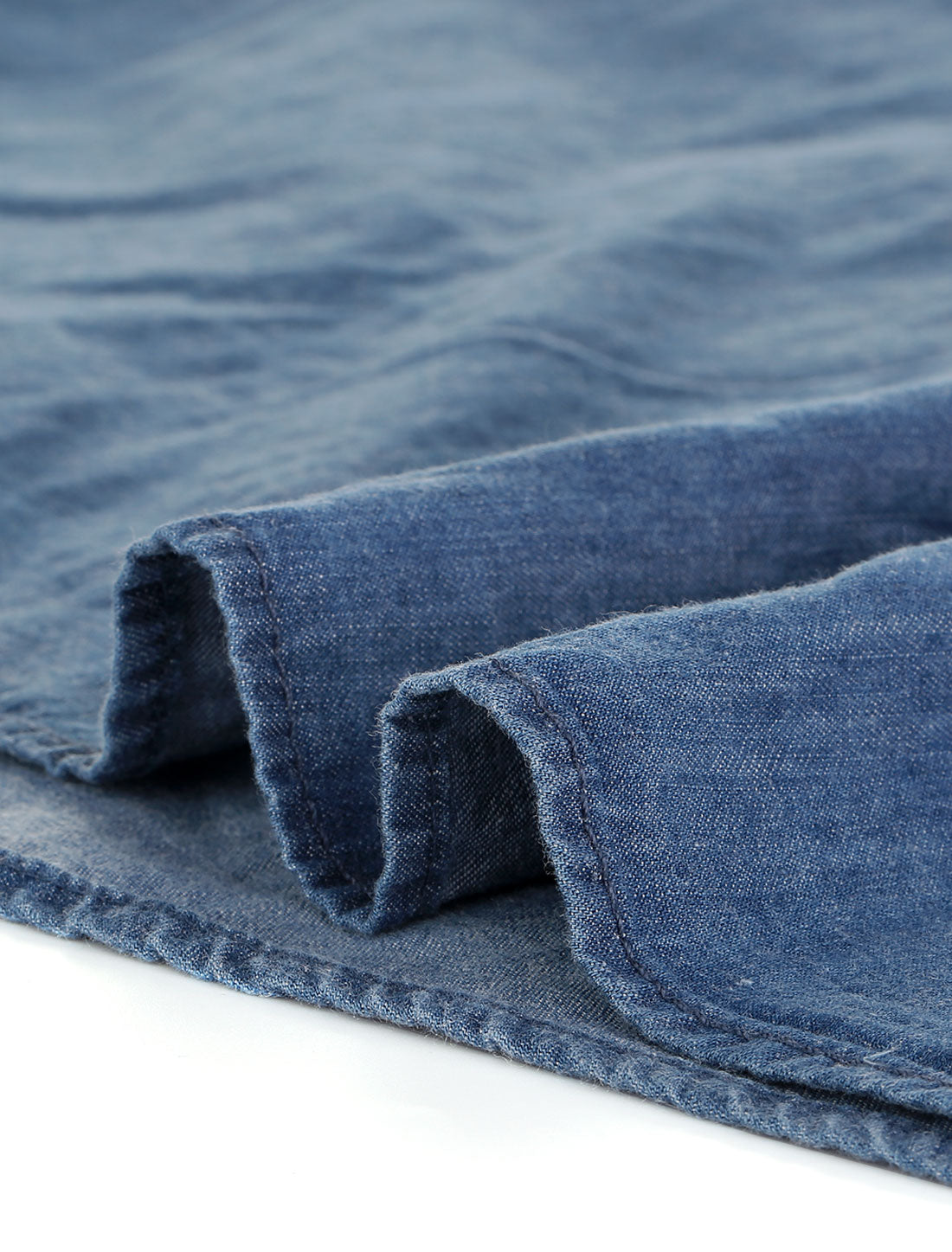 Women's Plus Size Button Down Long Sleeve Chest Pocket Chambray Shirt