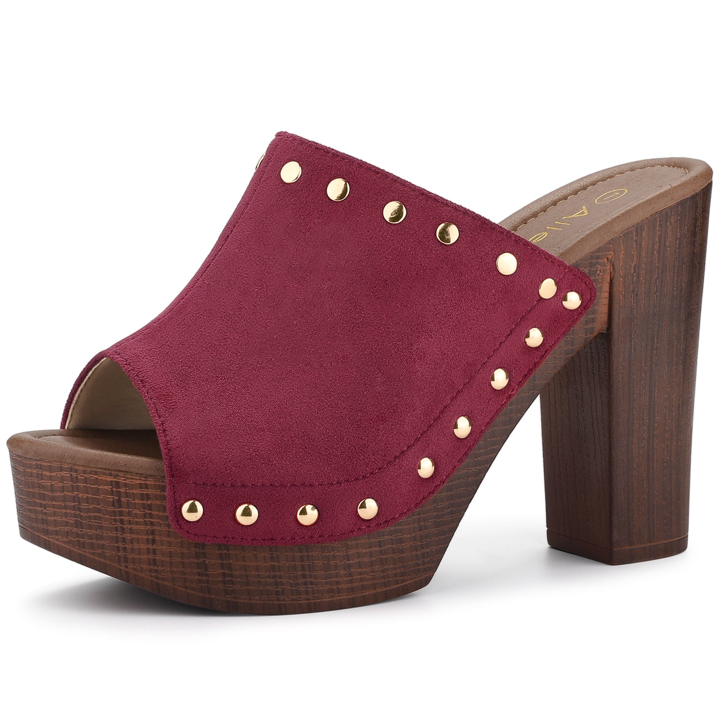 Women's Open Toe Platform Block Heel Slides Sandals