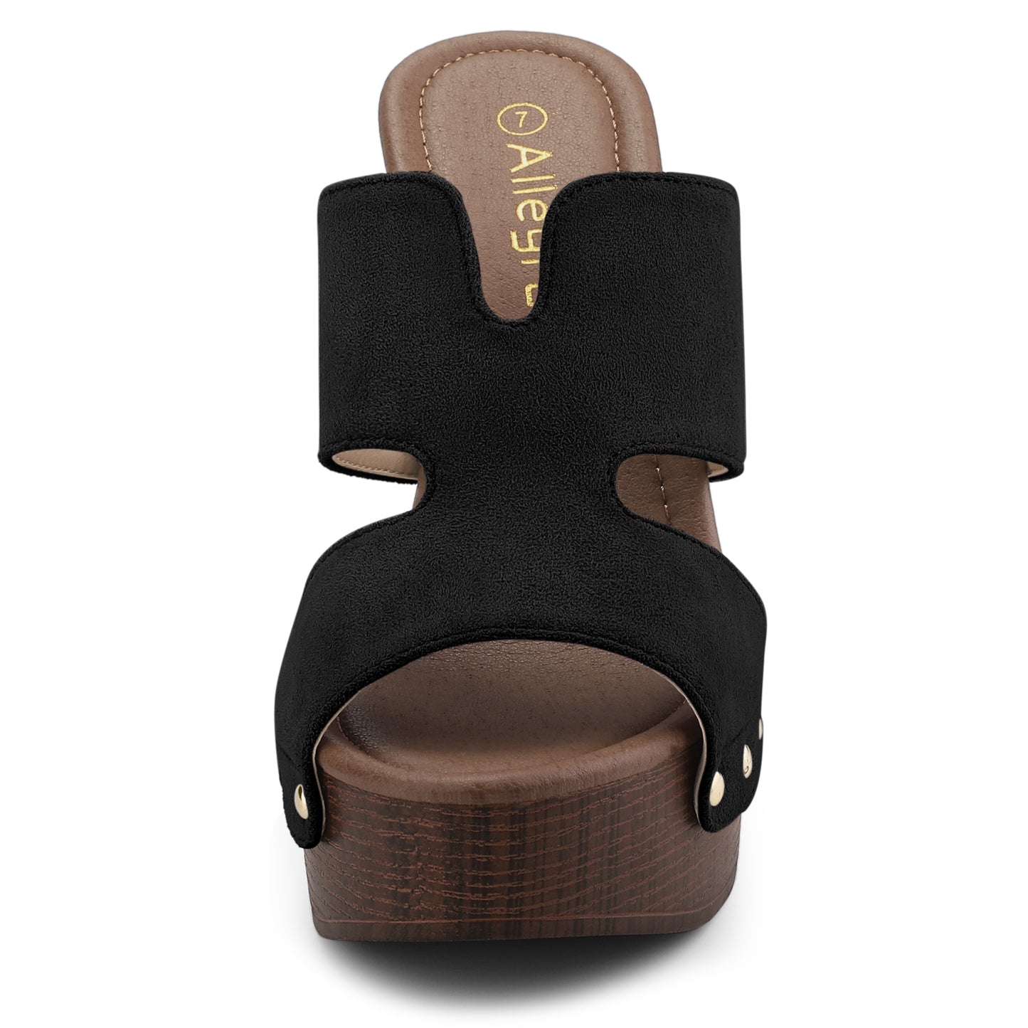 Sandalias de tacón alto con plataforma de ante sintético para mujer