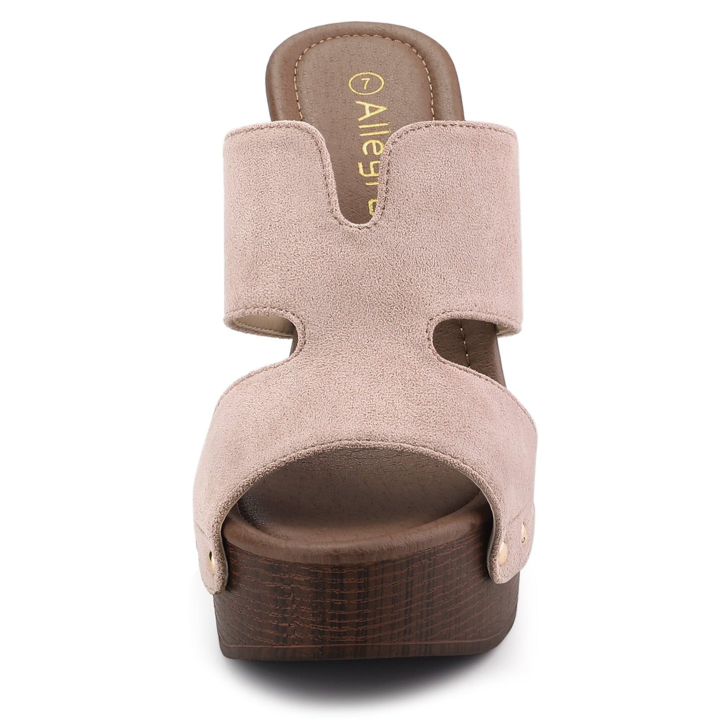 Women's Faux Suede Platform High Block Heel Slides Sandals