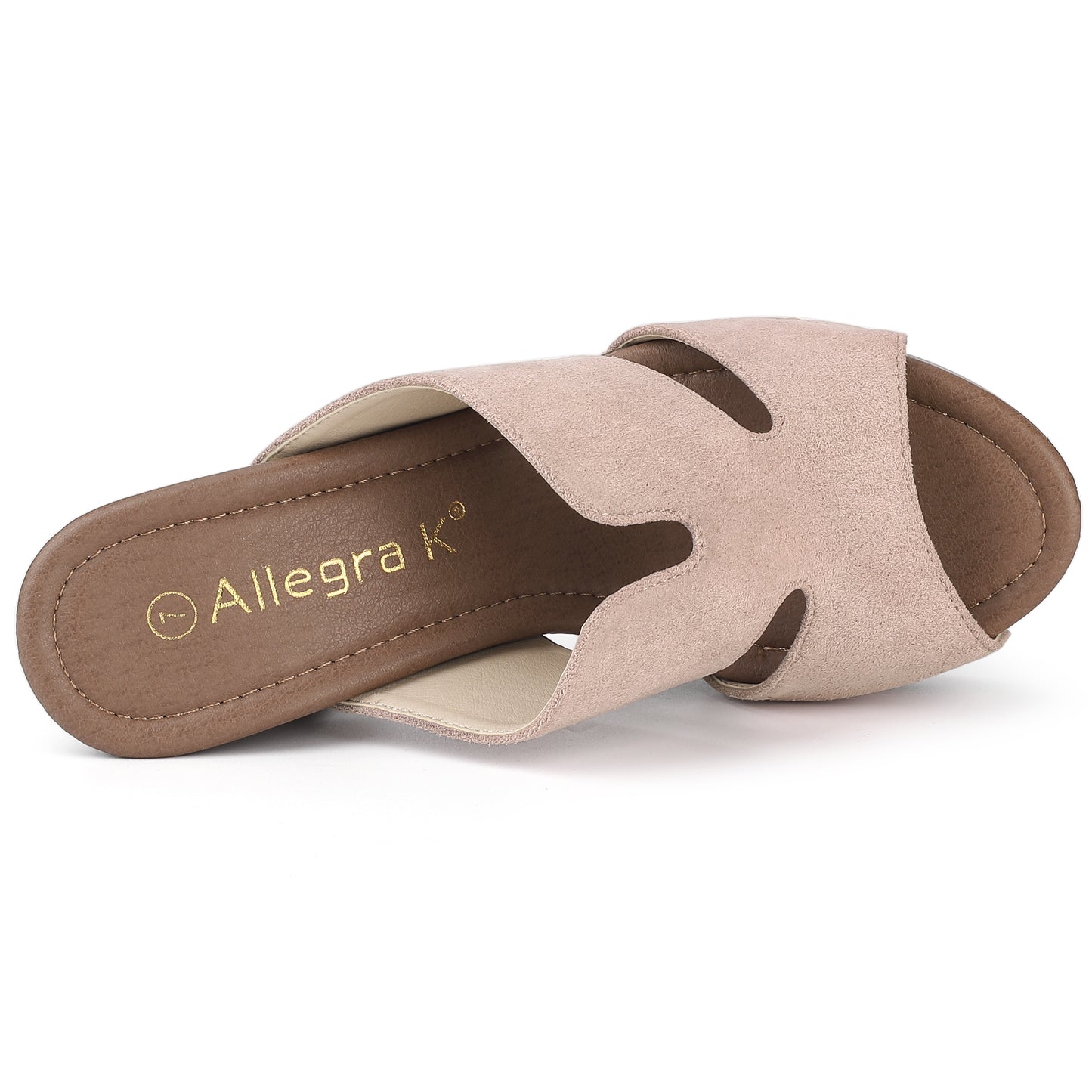 Women's Faux Suede Platform High Block Heel Slides Sandals