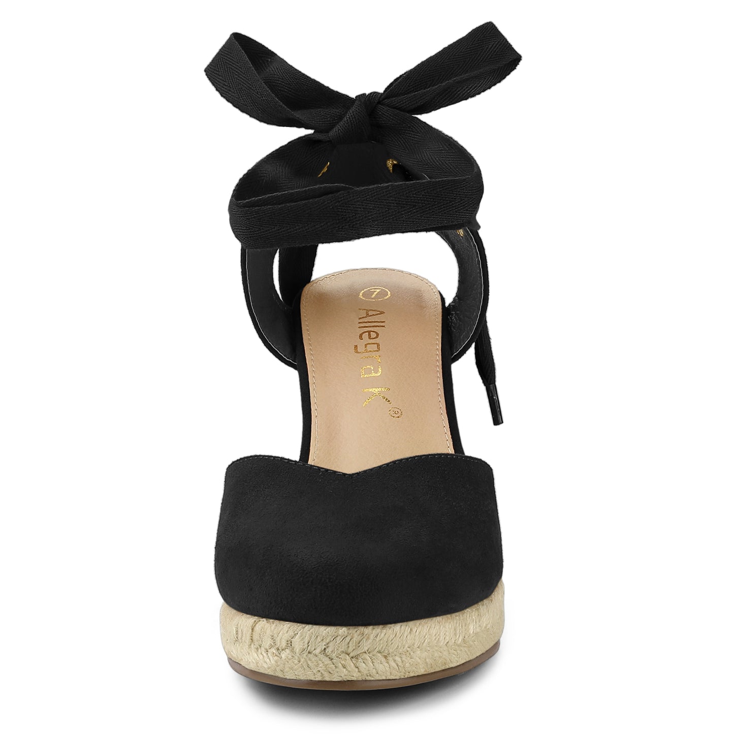 Sandalias de plataforma con cuña y cordones para mujer