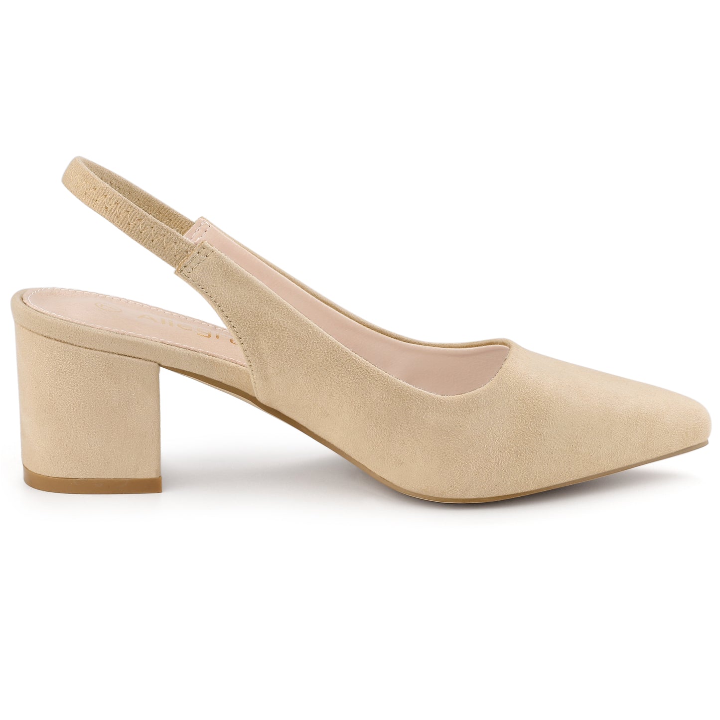 Zapatos de tacón de bloque con punta puntiaguda para mujer