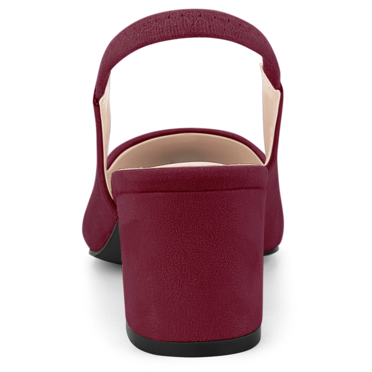 Zapatos de tacón de bloque con punta puntiaguda para mujer