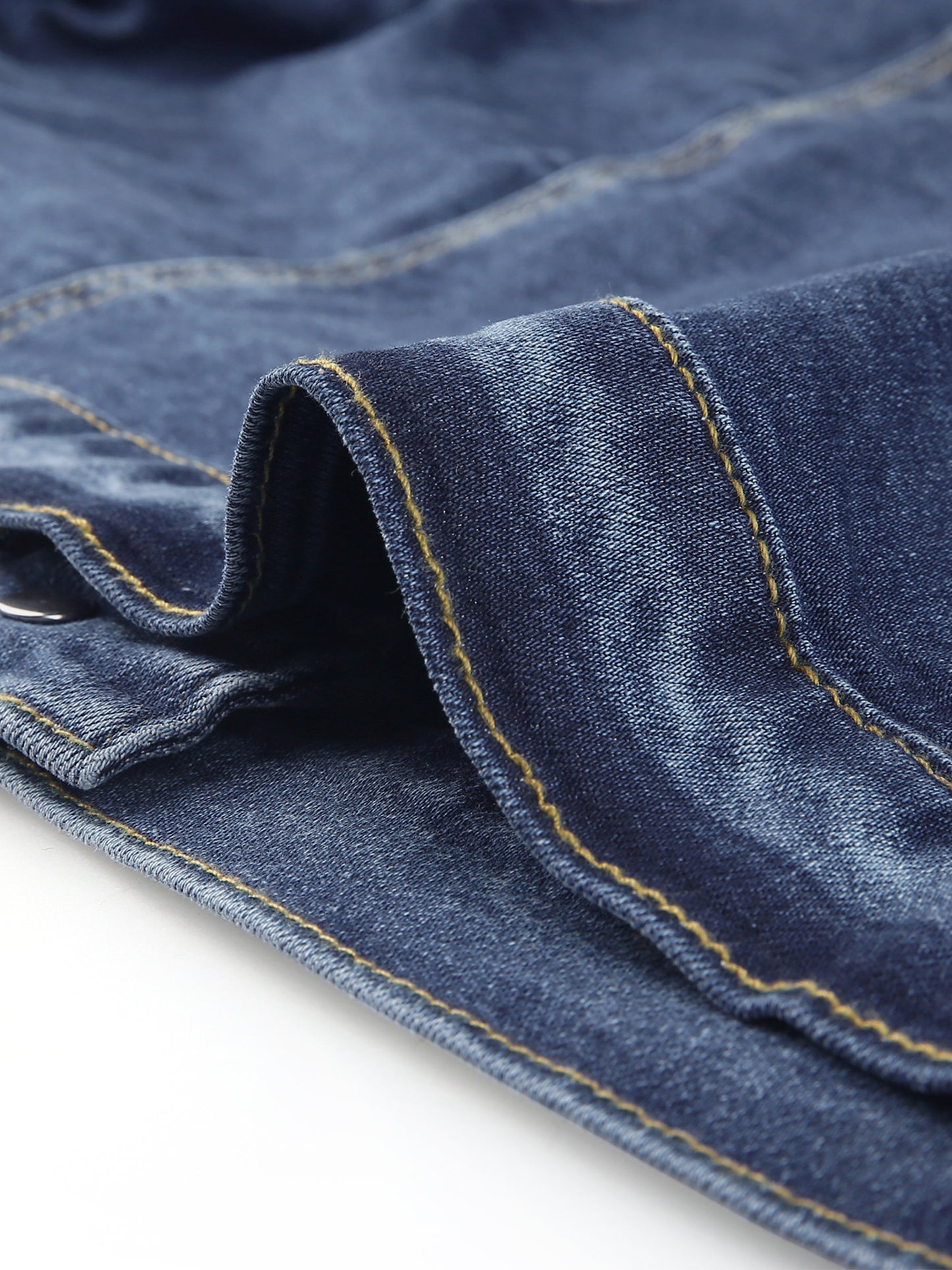Women's Plus Size Button Closed Cropped Stitching Denim Jacket