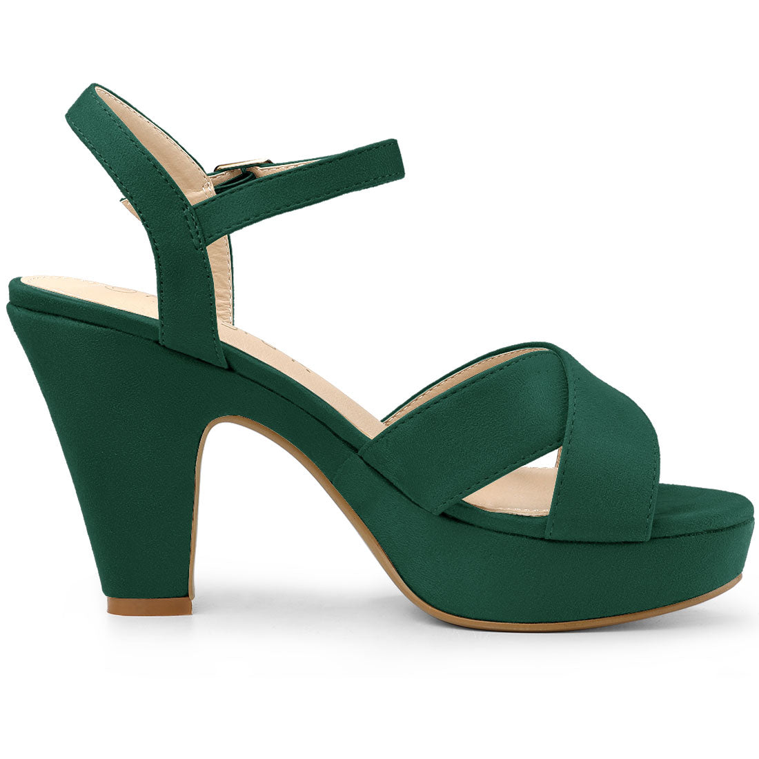 Sandalias de plataforma con tacón grueso y tira trasera para mujer