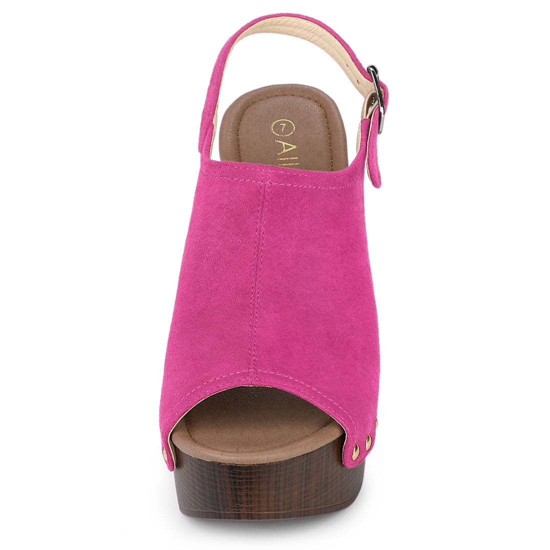 Sandalias de tacón grueso con plataforma y tira trasera para mujer