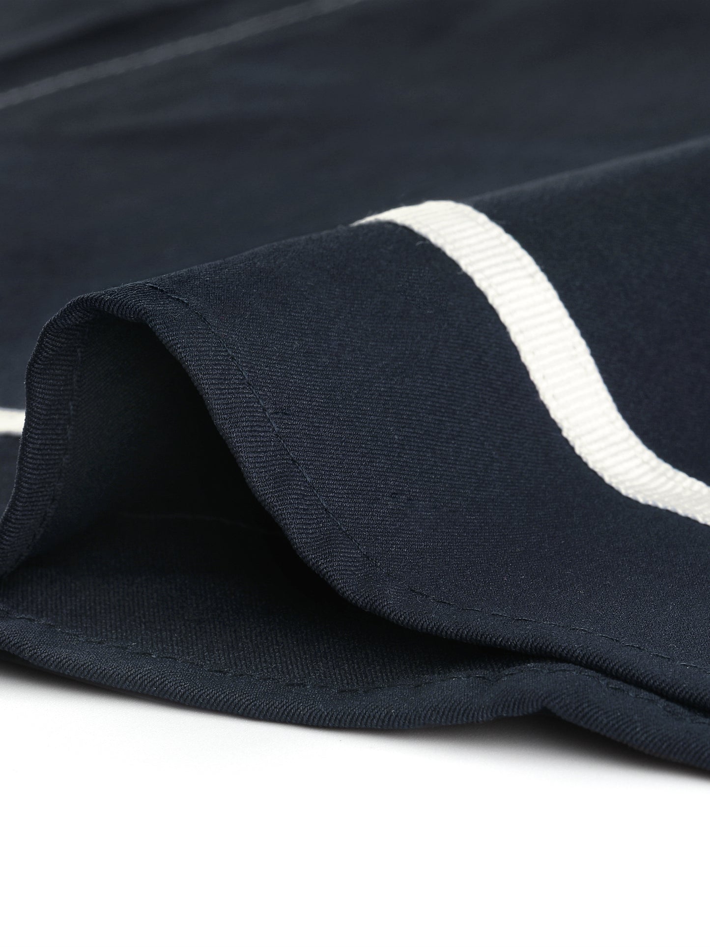 Women's Elegant Flared Skirt Bow Tie Waist Button Decor Contrast Trim A-Line Skirt