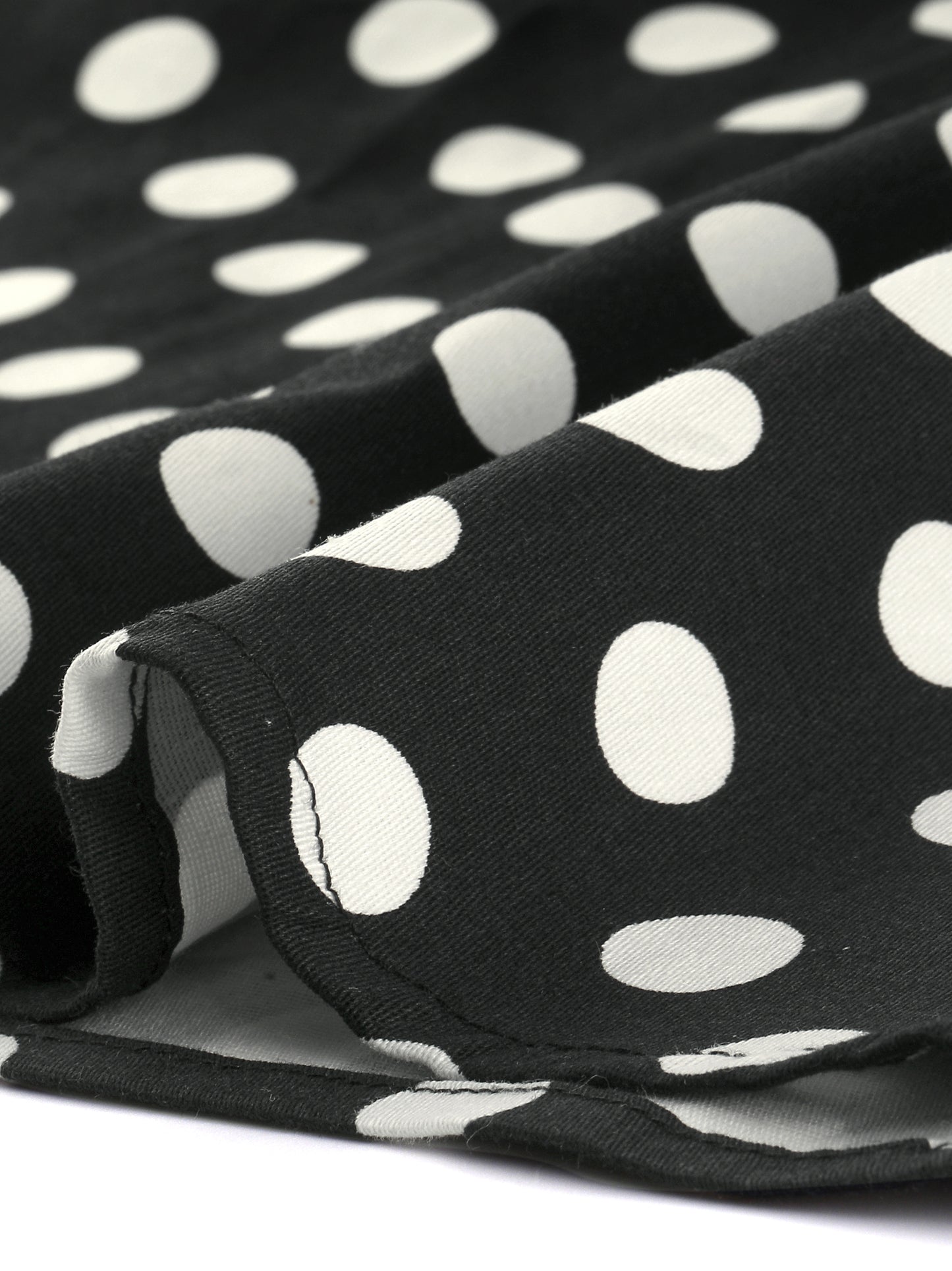 Women's 1950s Retro High Waist Belted A-Line Polka Dots Mini Skirt with Pockets