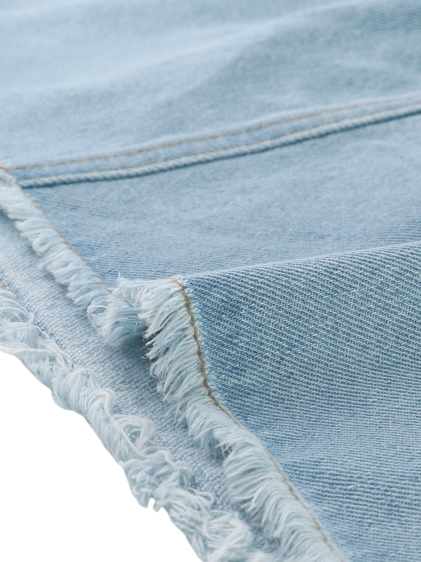 Women's Stretch High Waist Frayed Distressed Jean Mini Denim Skirt