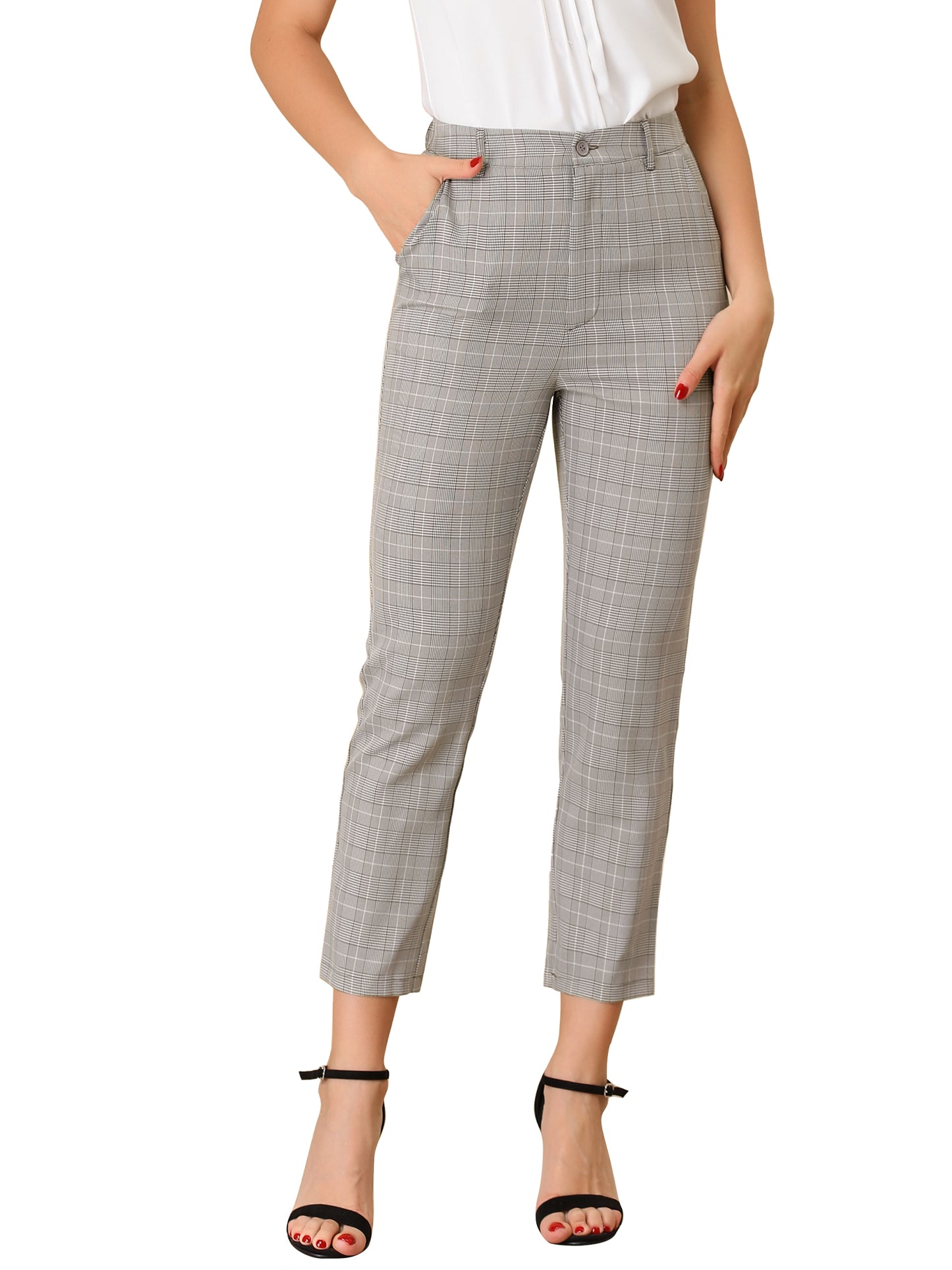 Pantalones de trabajo de cintura alta para mujer (disponibles en tallas grandes)