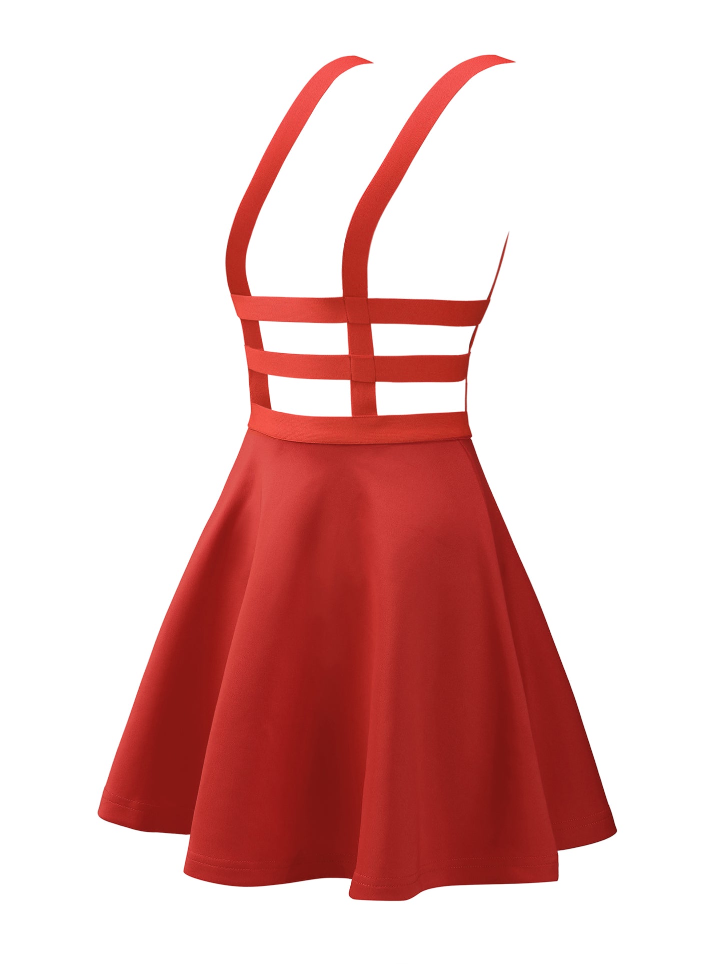 Women's Pleated Overall Summer Elastic Waist Kawaii A-Line Braces Suspender Skirt