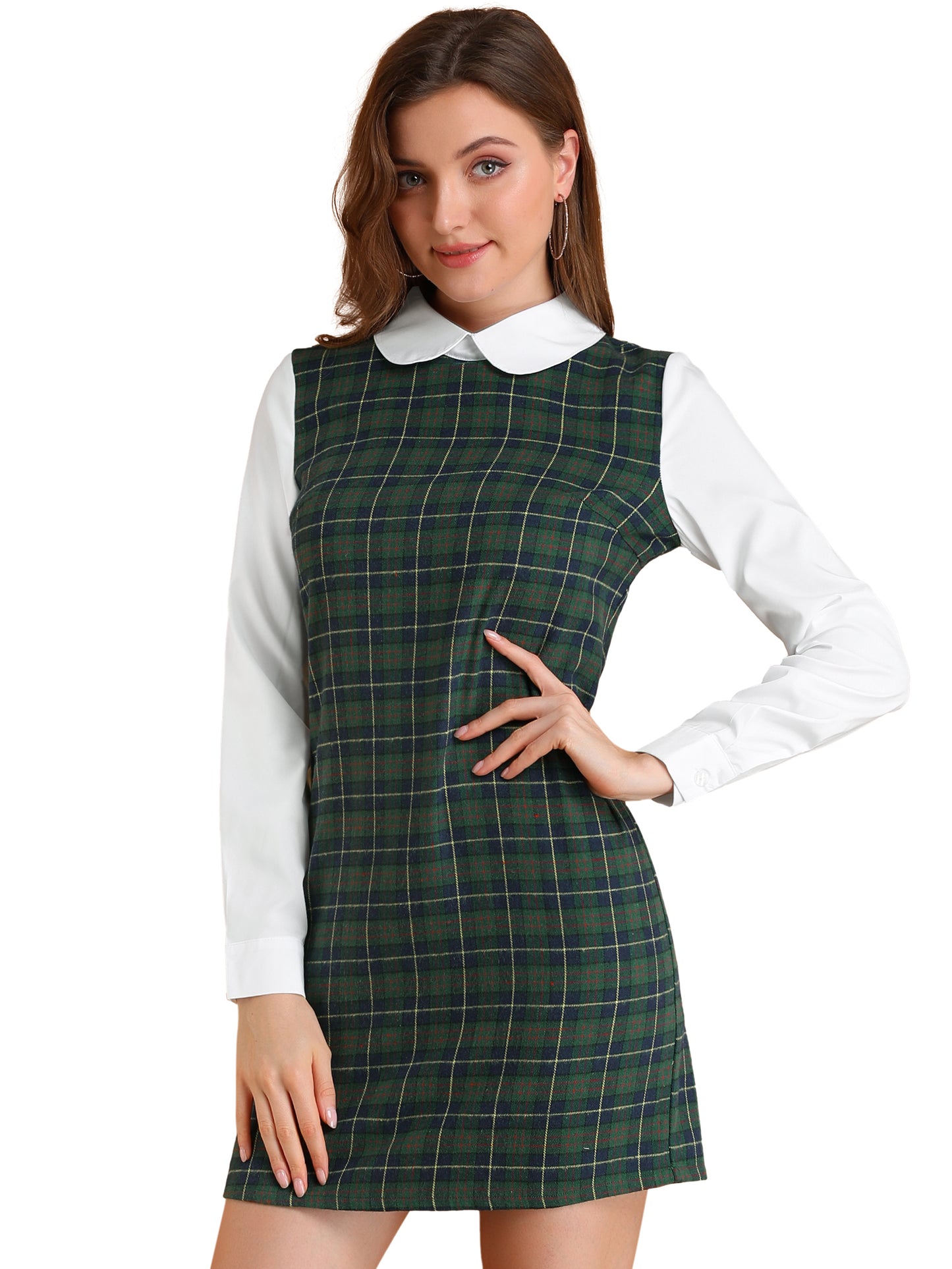 Women's Peter Pan Long Sleeve Mini Dress