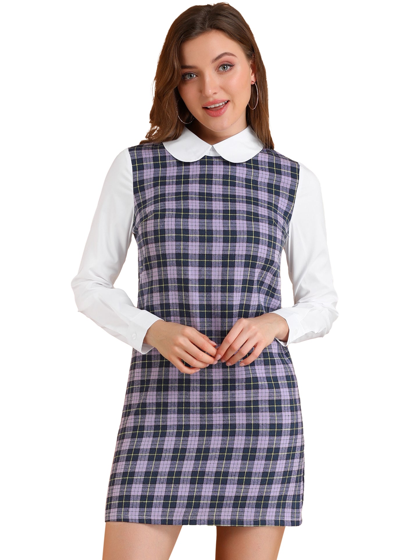 Women's Peter Pan Long Sleeve Mini Dress