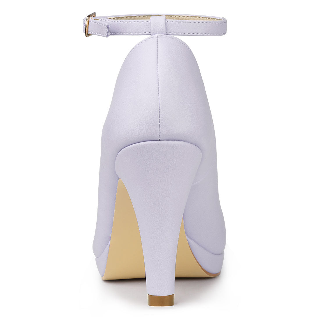 Zapatos de tacón de aguja con tiras en el tobillo y punta redonda para mujer