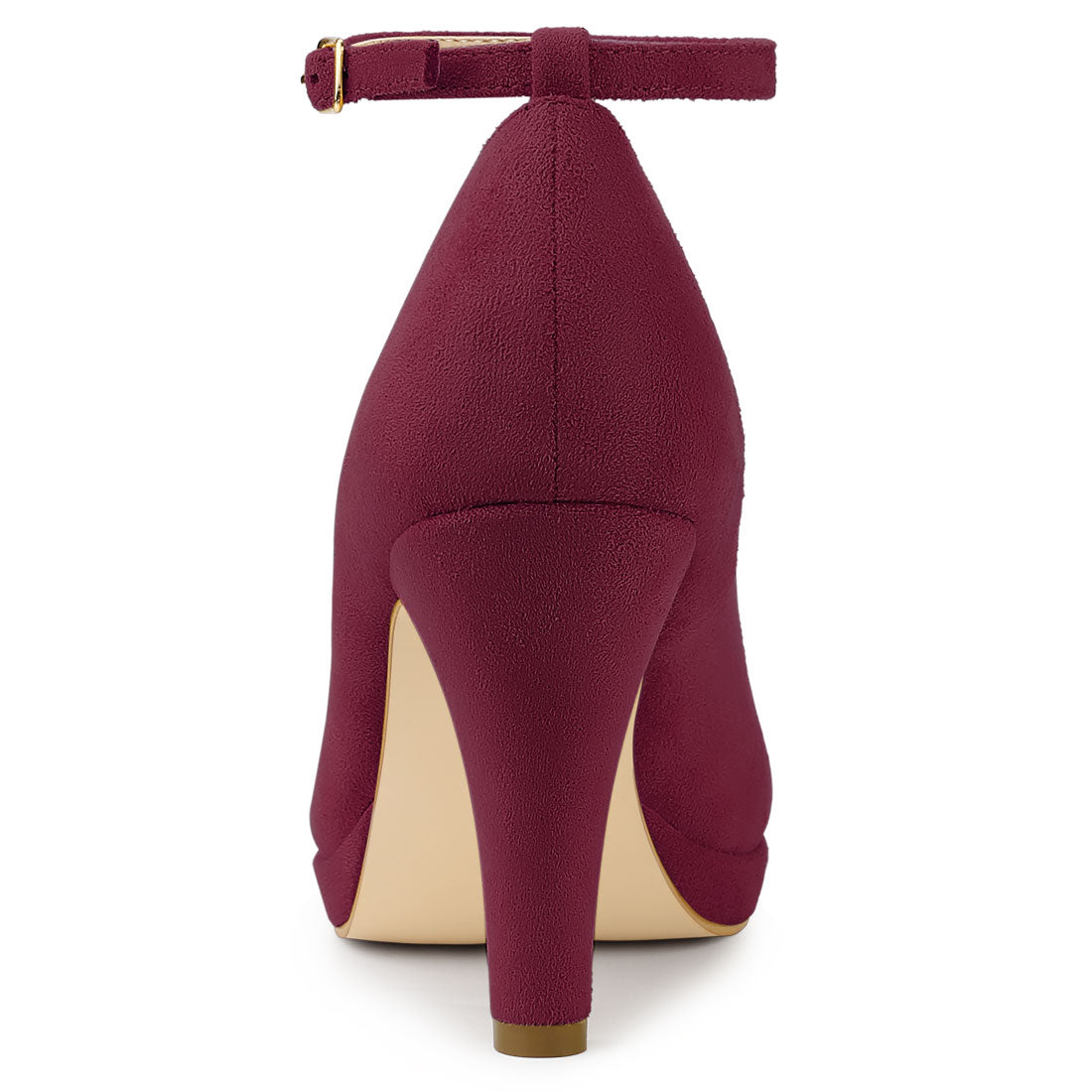 Zapatos de tacón de aguja con tiras en el tobillo y punta redonda para mujer