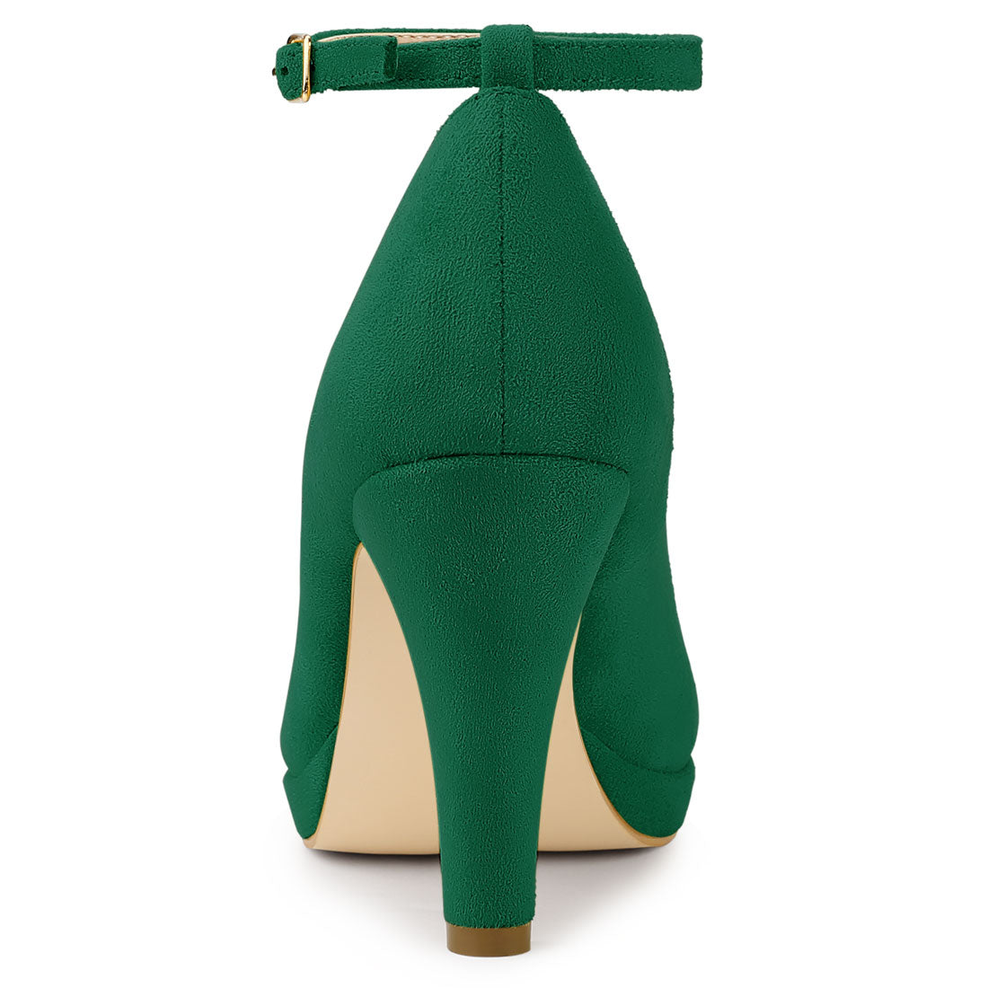 Zapatos de tacón de aguja con tiras en el tobillo y punta redonda para mujer