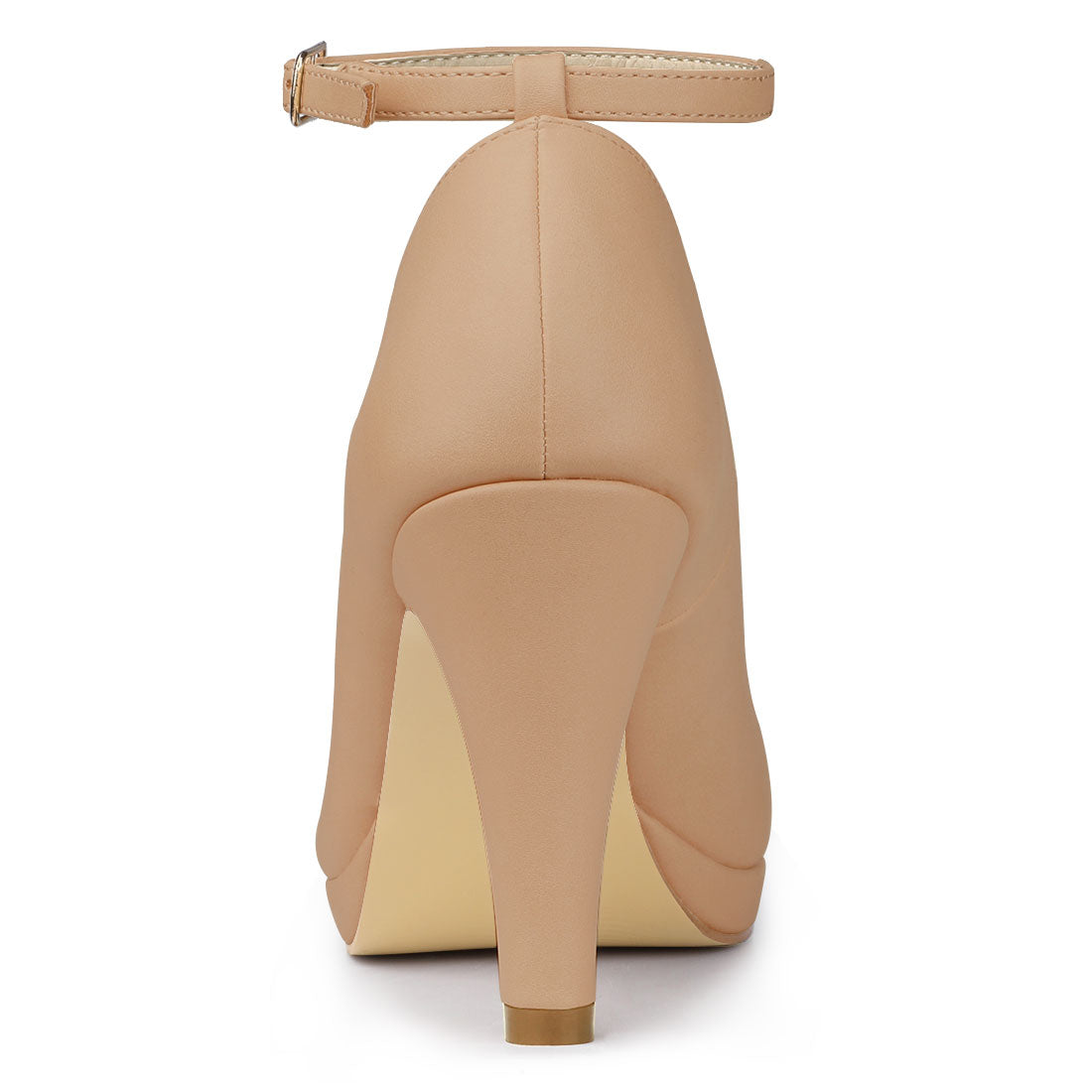 Zapatos de tacón de aguja con tiras en el tobillo y punta redonda para mujer