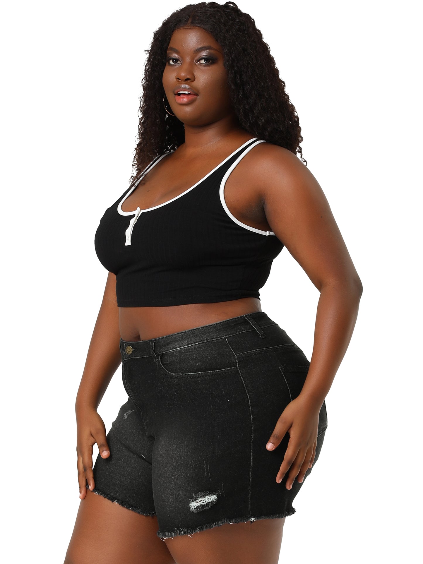 Women's High Waisted Ripped Stretchy Plus Size Denim Hot Short Summer Jean Shorts