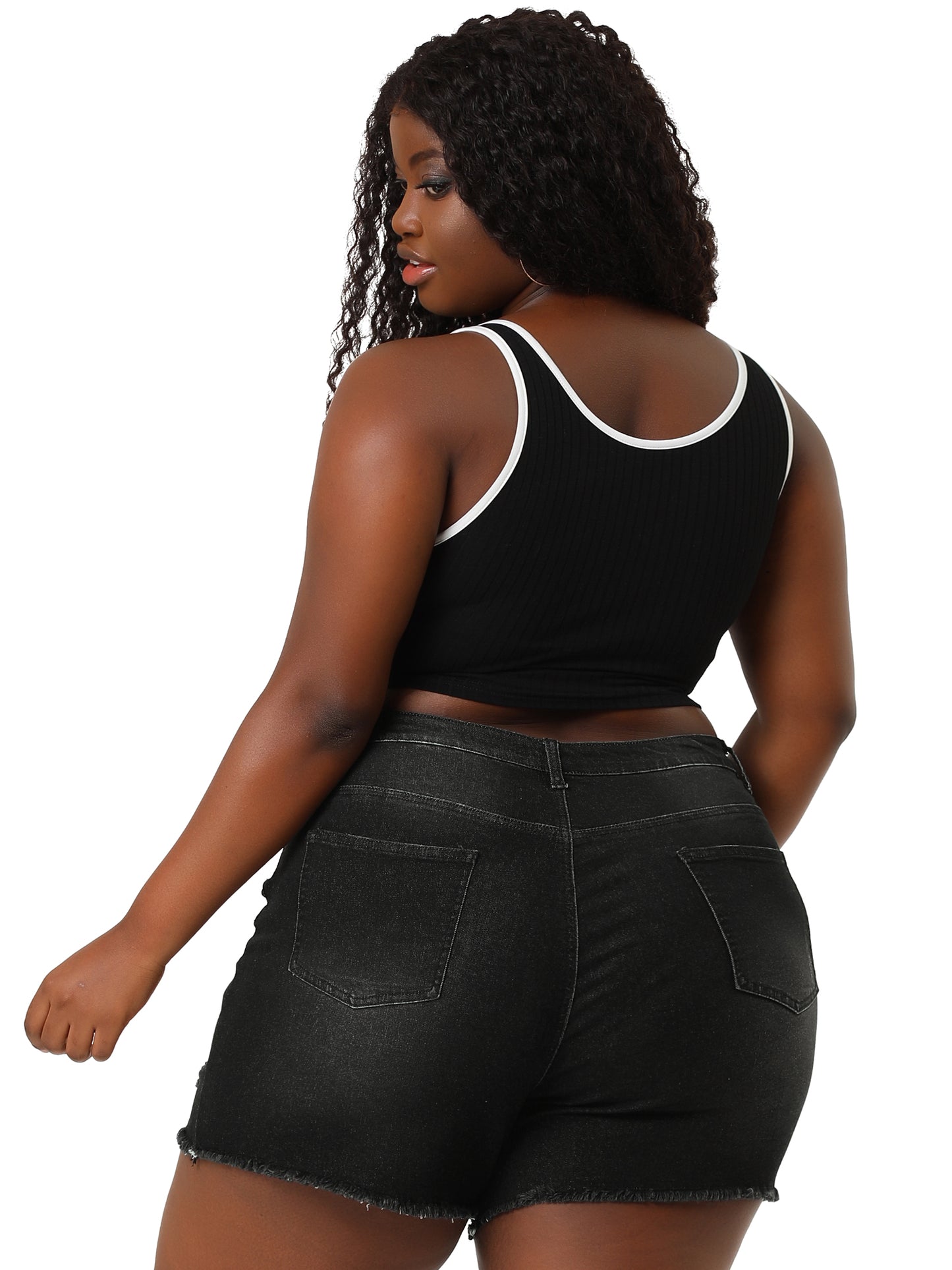 Women's High Waisted Ripped Stretchy Plus Size Denim Hot Short Summer Jean Shorts