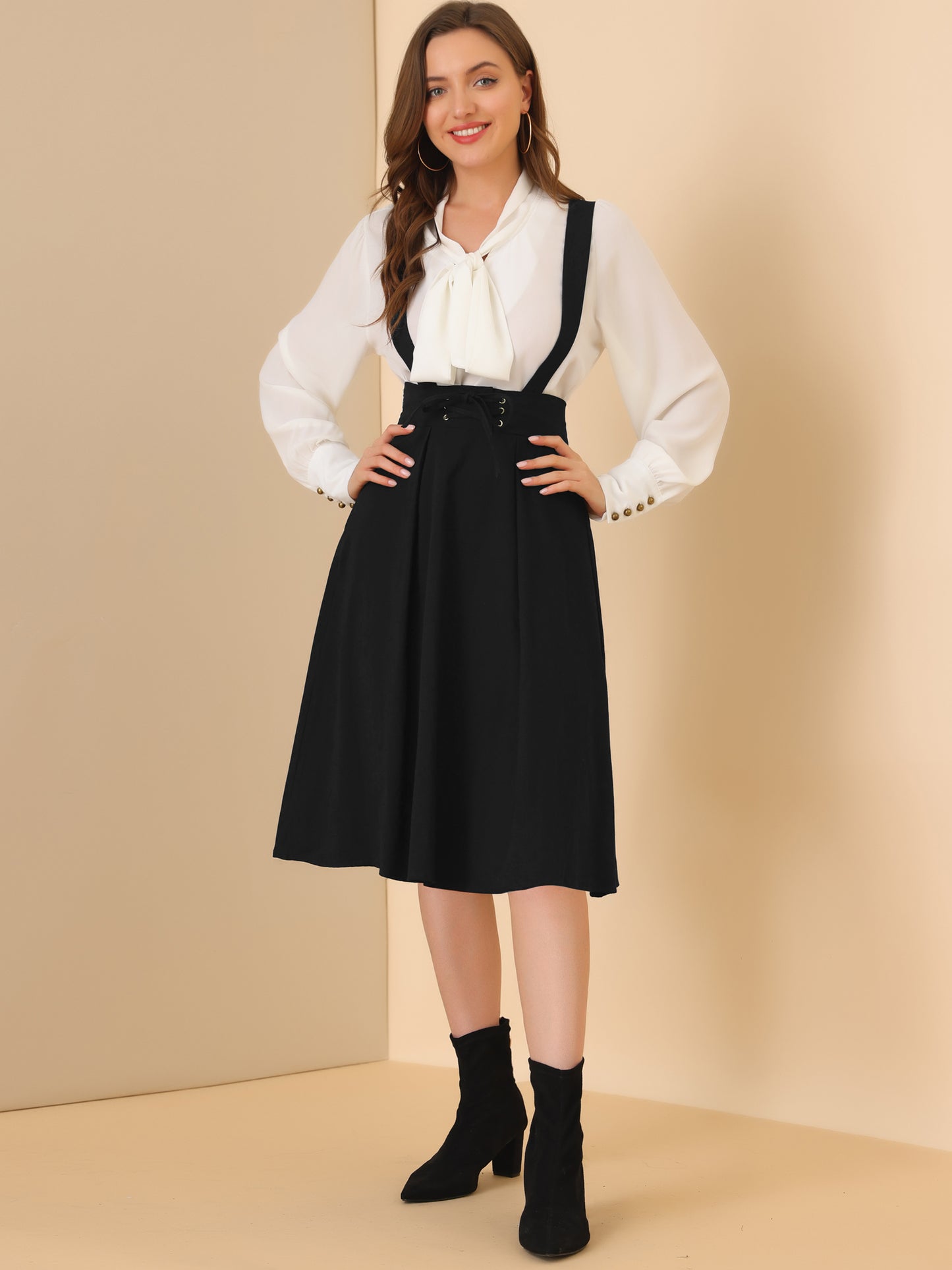 Women's Suspender Skirt High Waist Overall Corset Skater Skirt Short Mini Dress