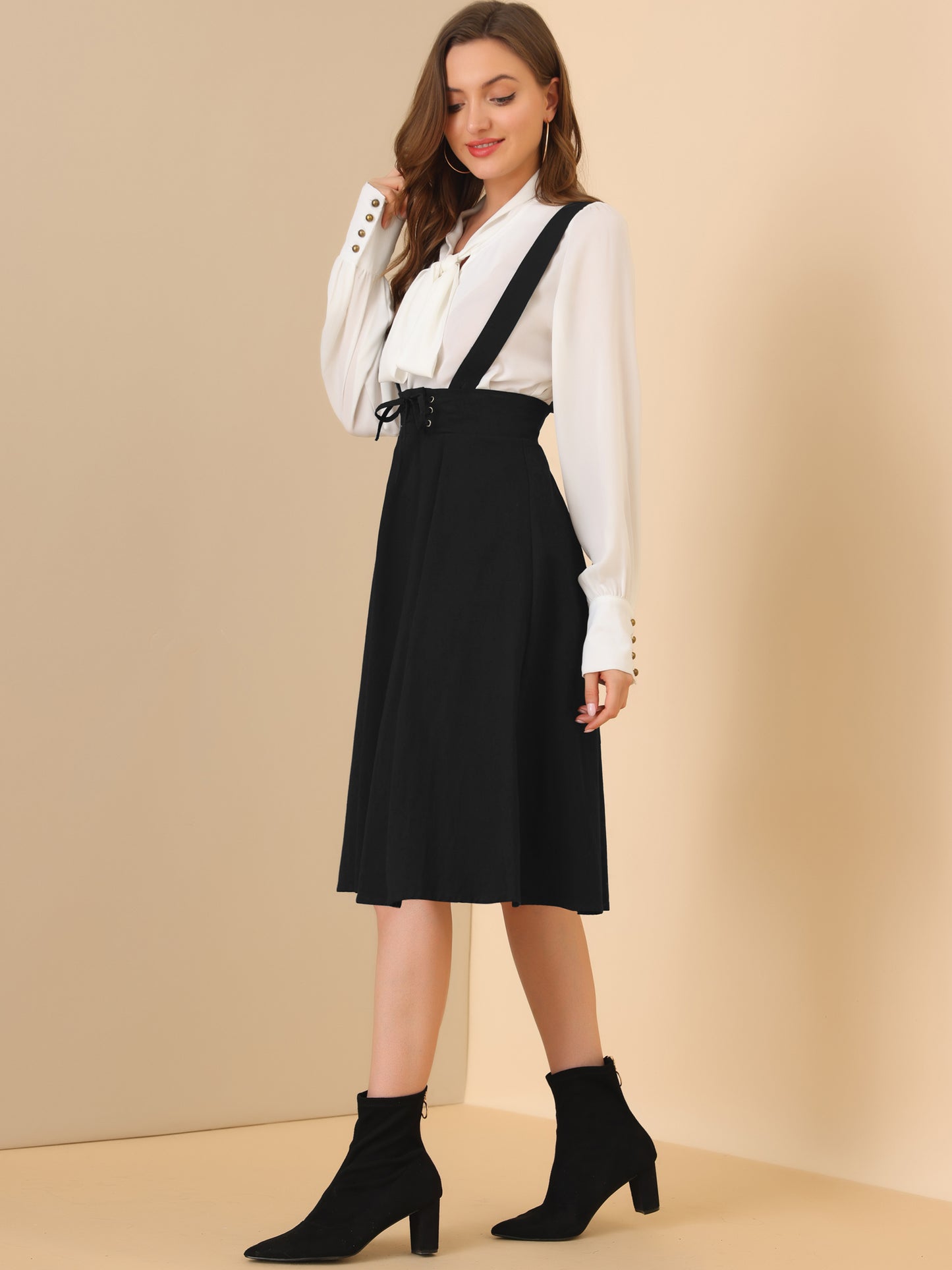 Women's Suspender Skirt High Waist Overall Corset Skater Skirt Short Mini Dress