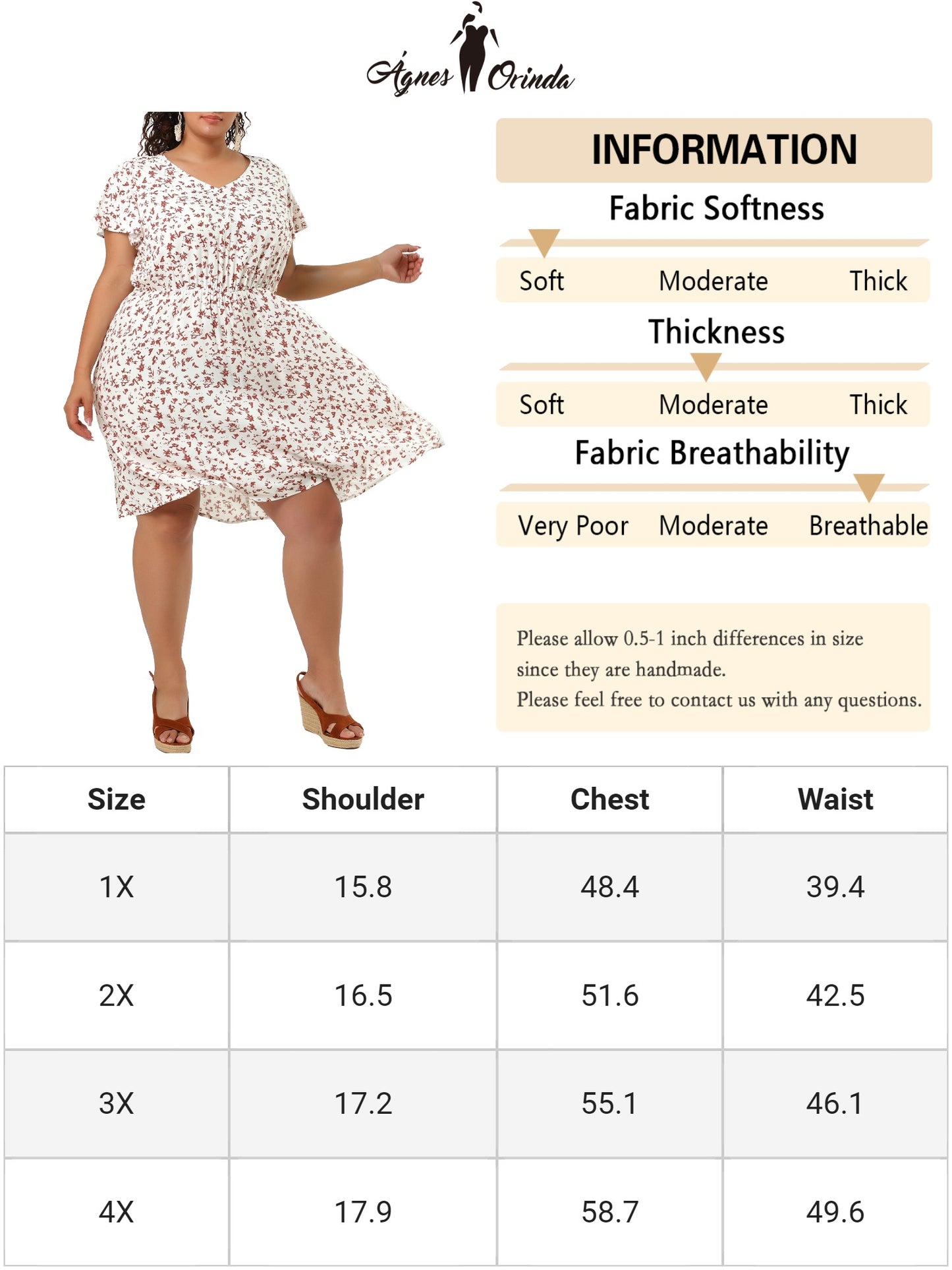 Women Plus Size Summer V Neck Flare Sleeve Sundress Peplum Midi Ruffle Dress