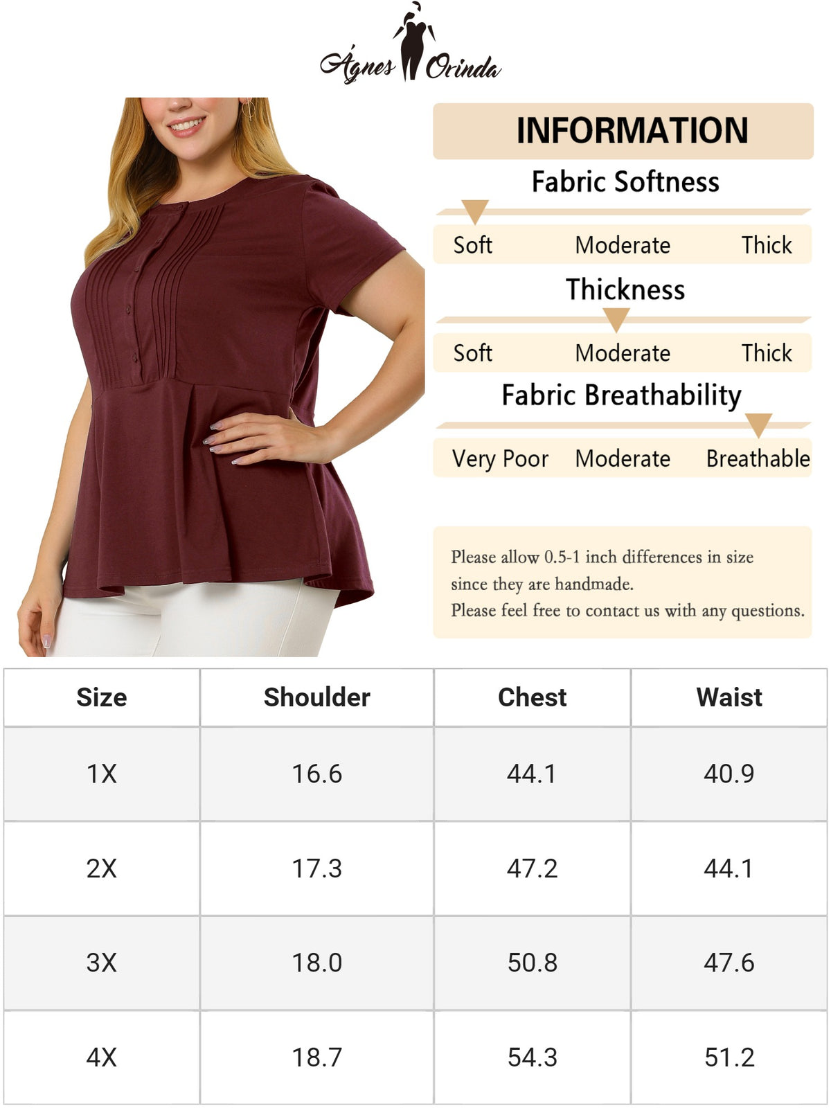 Women Plus Size Peplum Shirt Summer Round Neck Short Sleeve Work Top