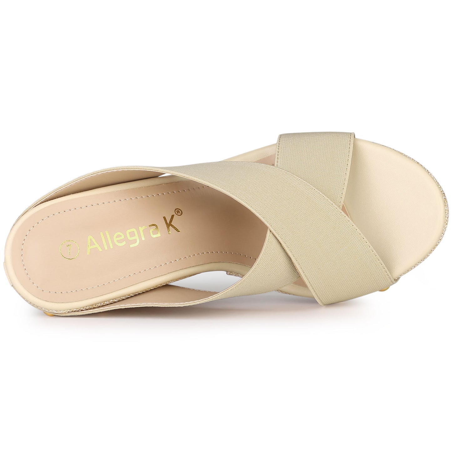 Sandalias de cuña con plataforma de lino y punta abierta para mujer