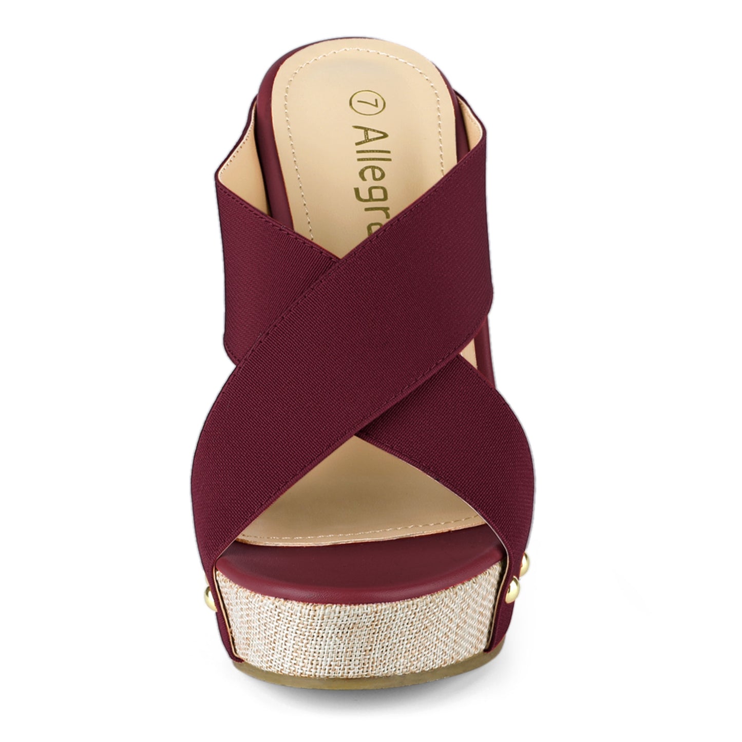 Women Open Toe Linen Platform Slide Wedge Sandals
