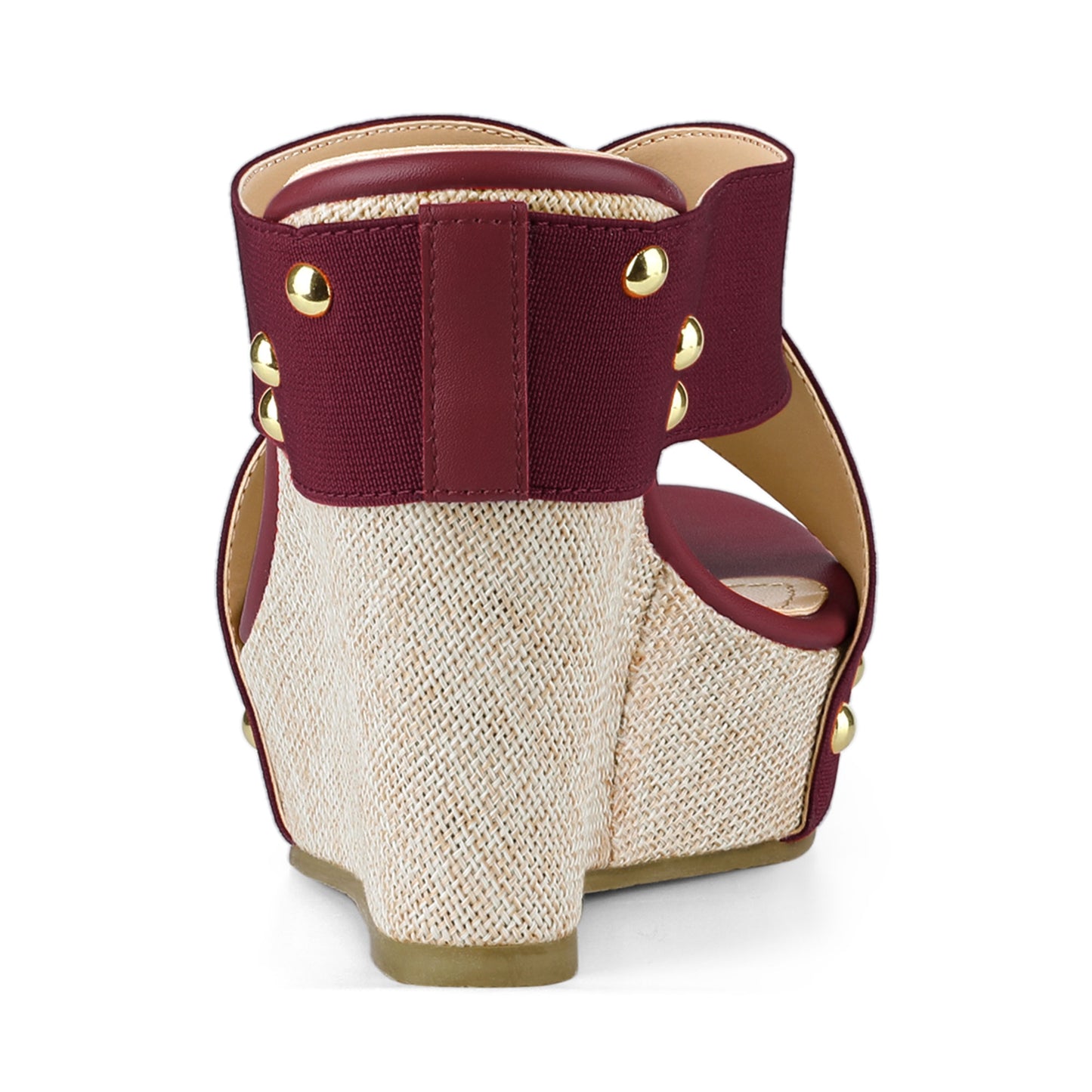 Women Open Toe Linen Platform Slide Wedge Sandals