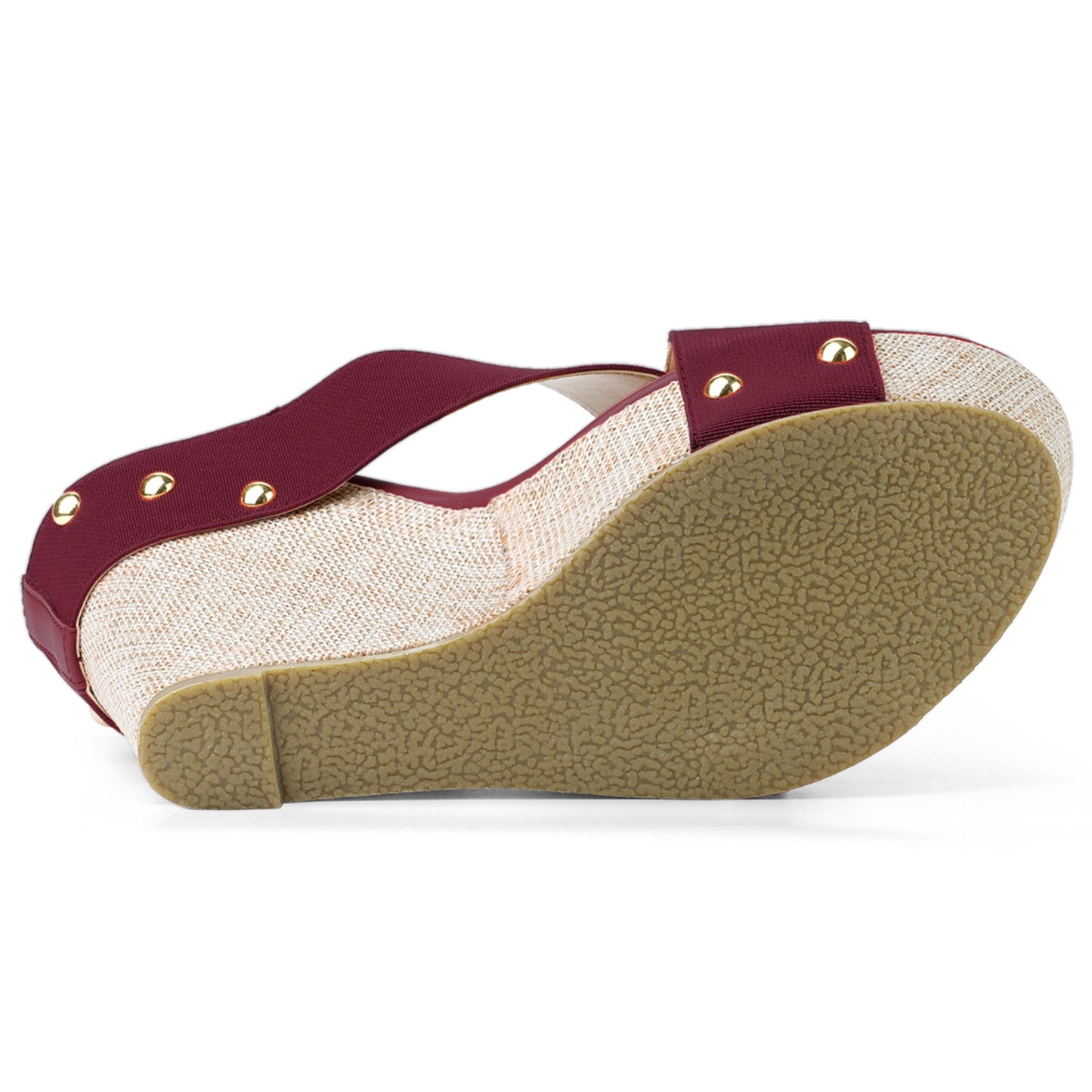 Women Open Toe Linen Platform Slide Wedge Sandals