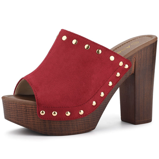 Sandalias de plataforma con tacón de bloque y punta abierta para mujer